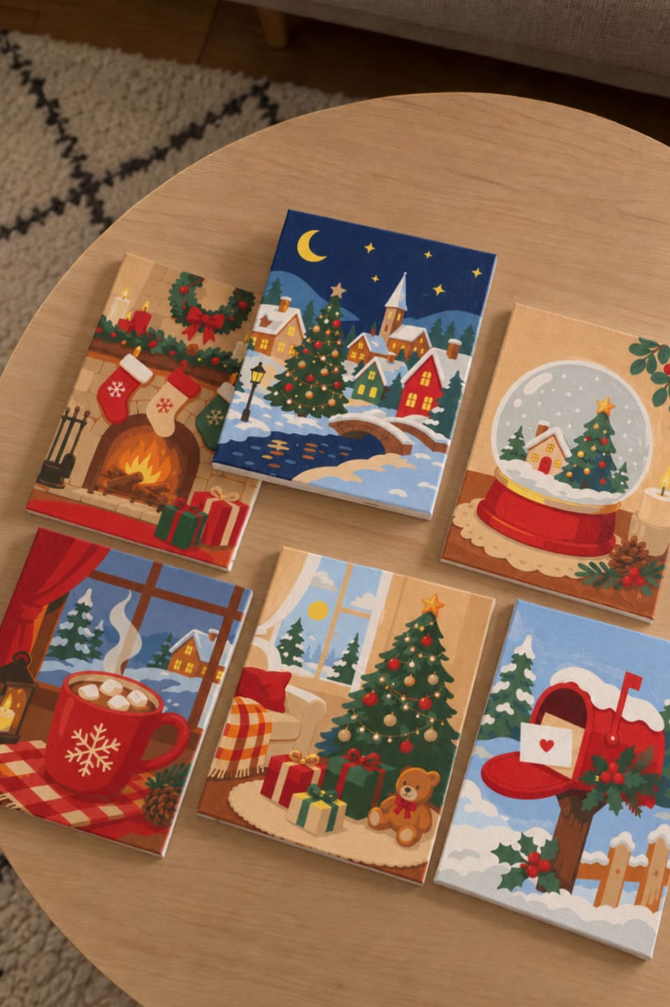 Customer photo review of Mini Peinture par numéros 15x20cm (6 pièces) - Souvenirs de Noël