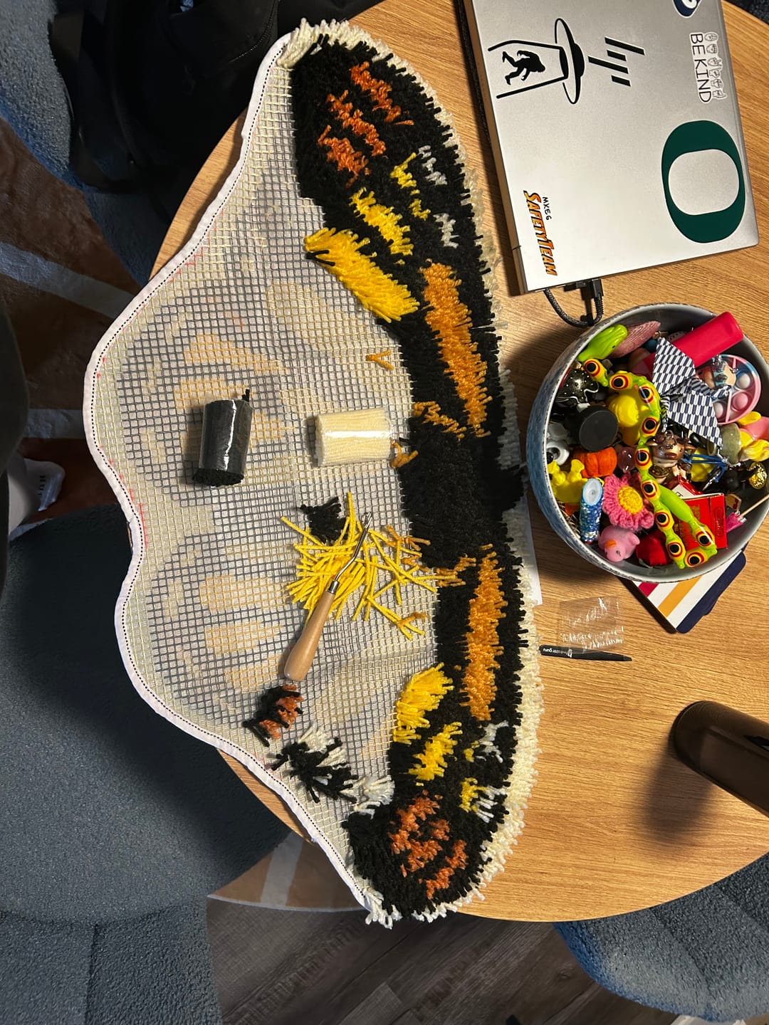 Customer photo review of Sunset Butterfly - Rug Making Kit