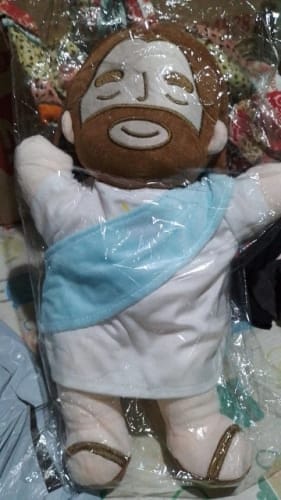 Customer photo review of Breathing Jesus Plush for Sleep Better
