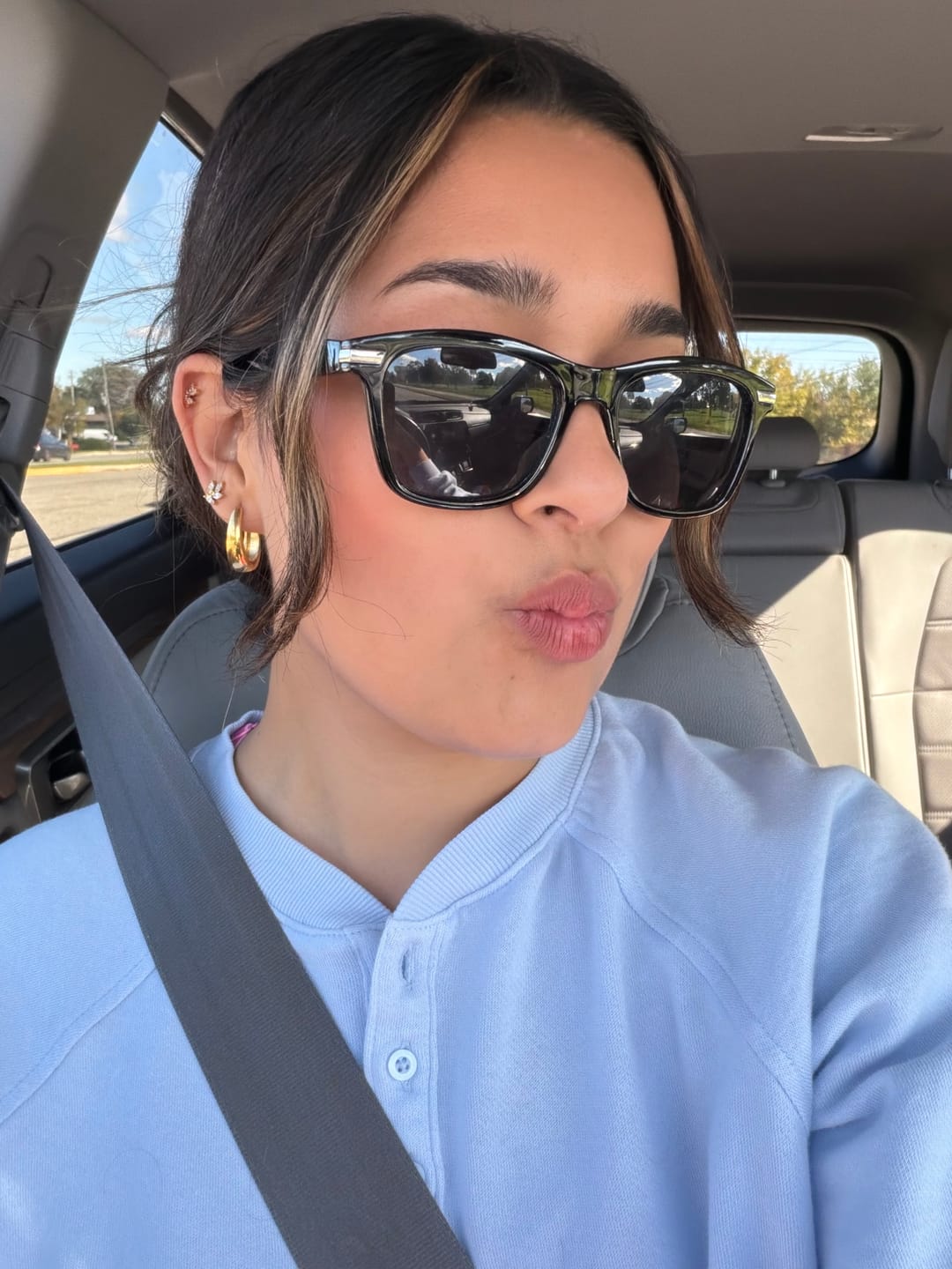 Customer photo review of Valentina Gold Hoop Earrings