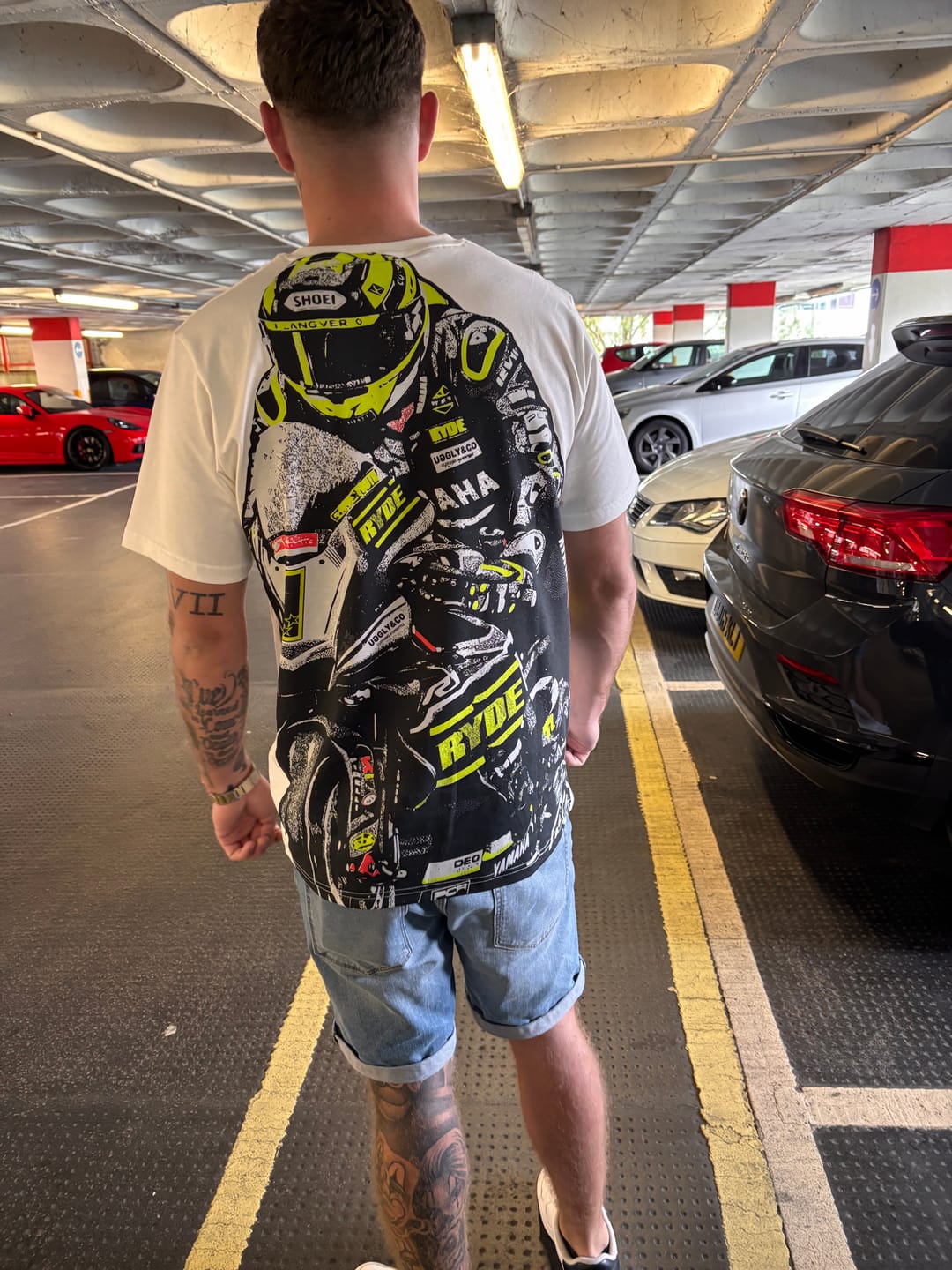 Customer photo review of Kyle Ryde White Graphic T-Shirt