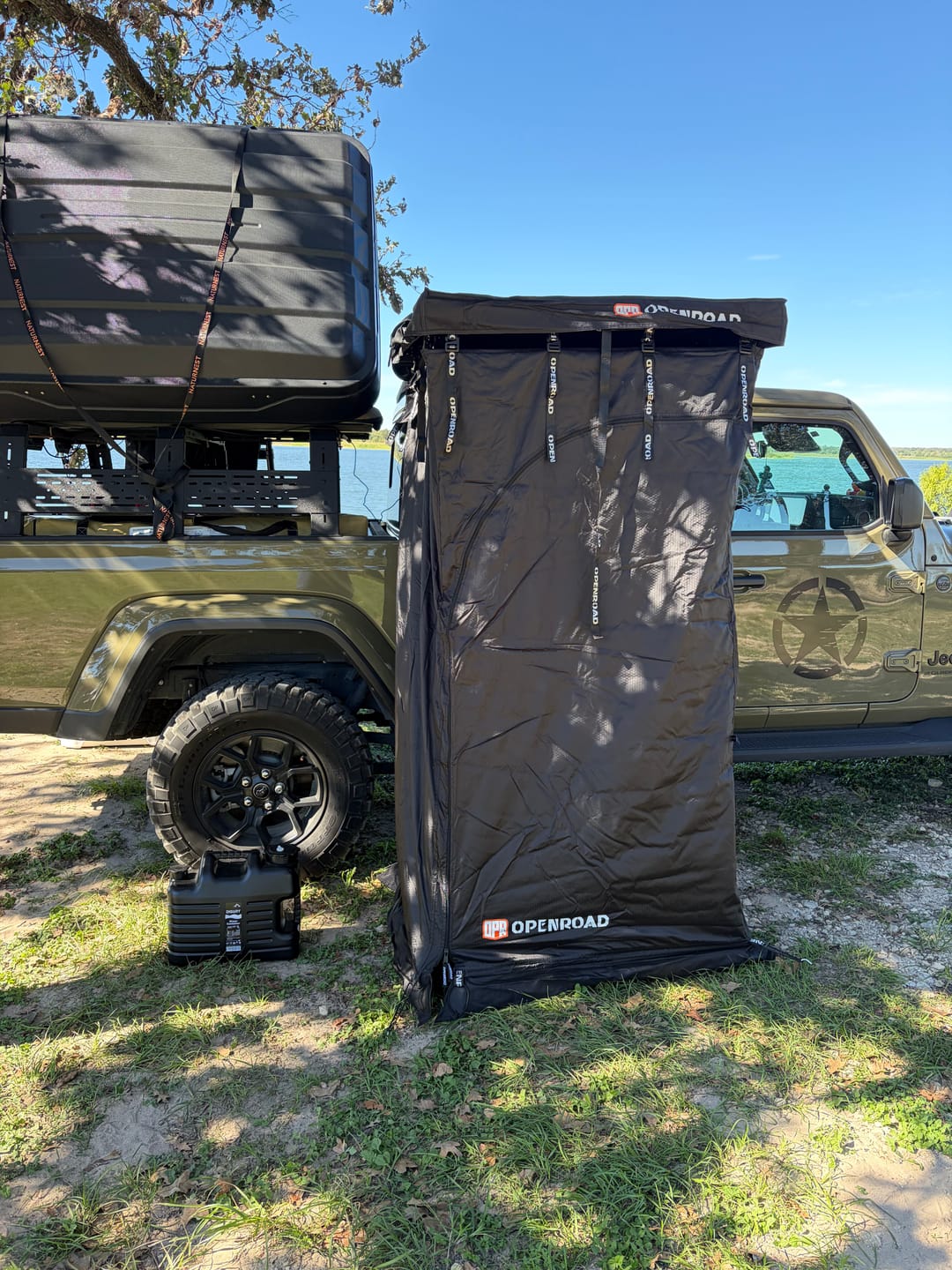 Customer photo review of OPENROAD Quick-Open Overland Shower/Privacy Awning V2