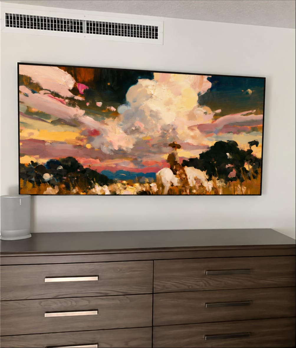 Customer photo review of Prairie Afterglow-Cowboy Sunset Landscape Painting