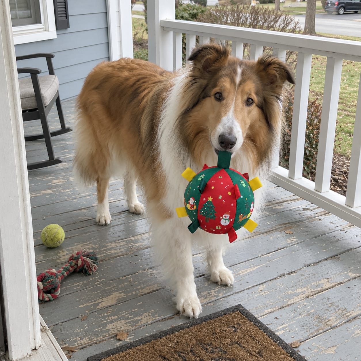 Customer photo review of JollyPup™ Christmas Play Ball