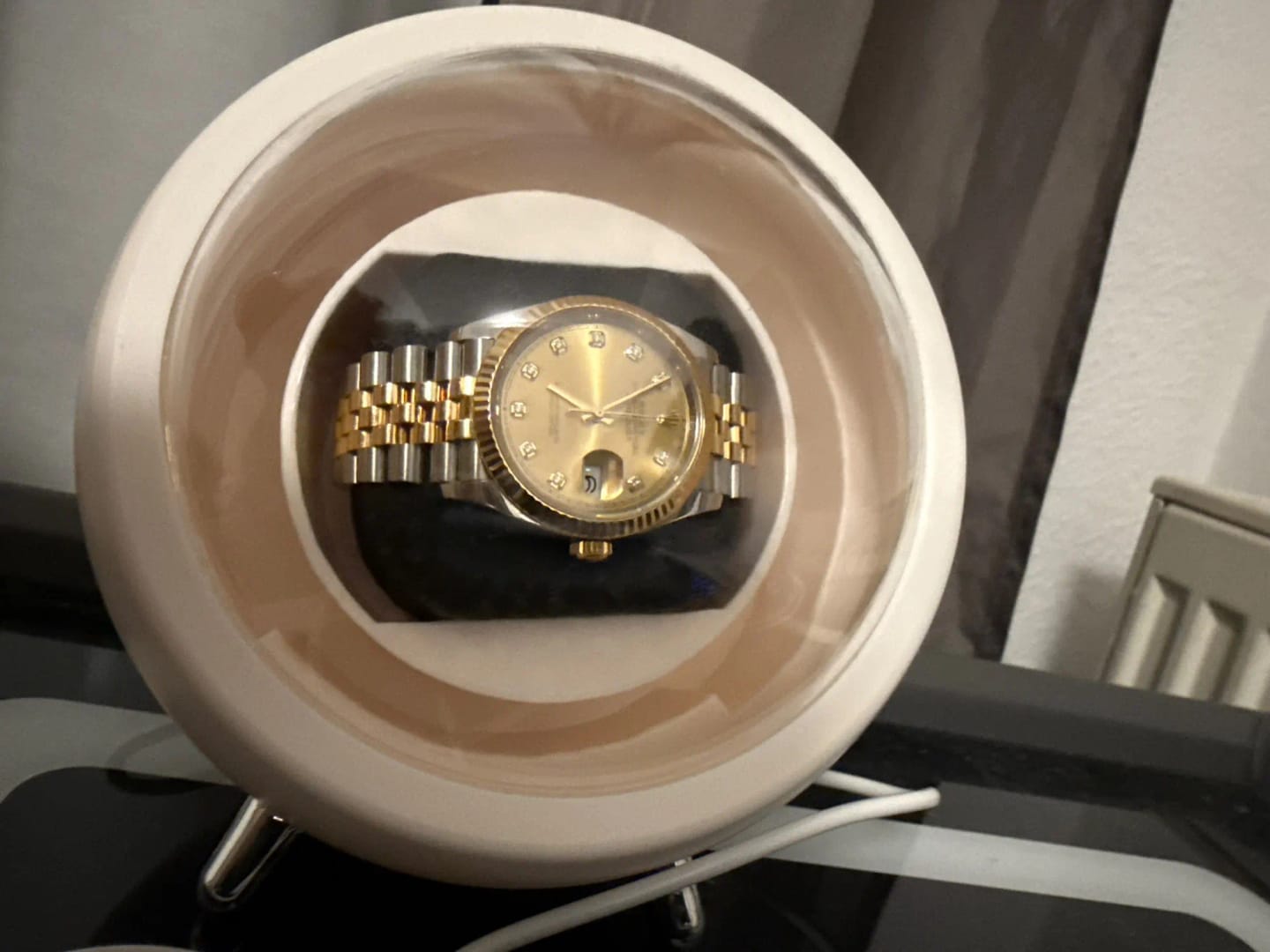 Customer photo review of Remontoir Montre Automatique Blanche – Moteur Mabuchi Silencieux