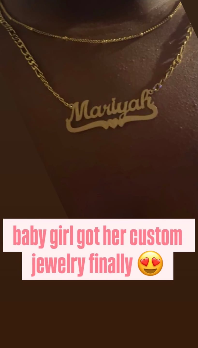 Customer photo review of Diamond Cut Heart Name Necklace