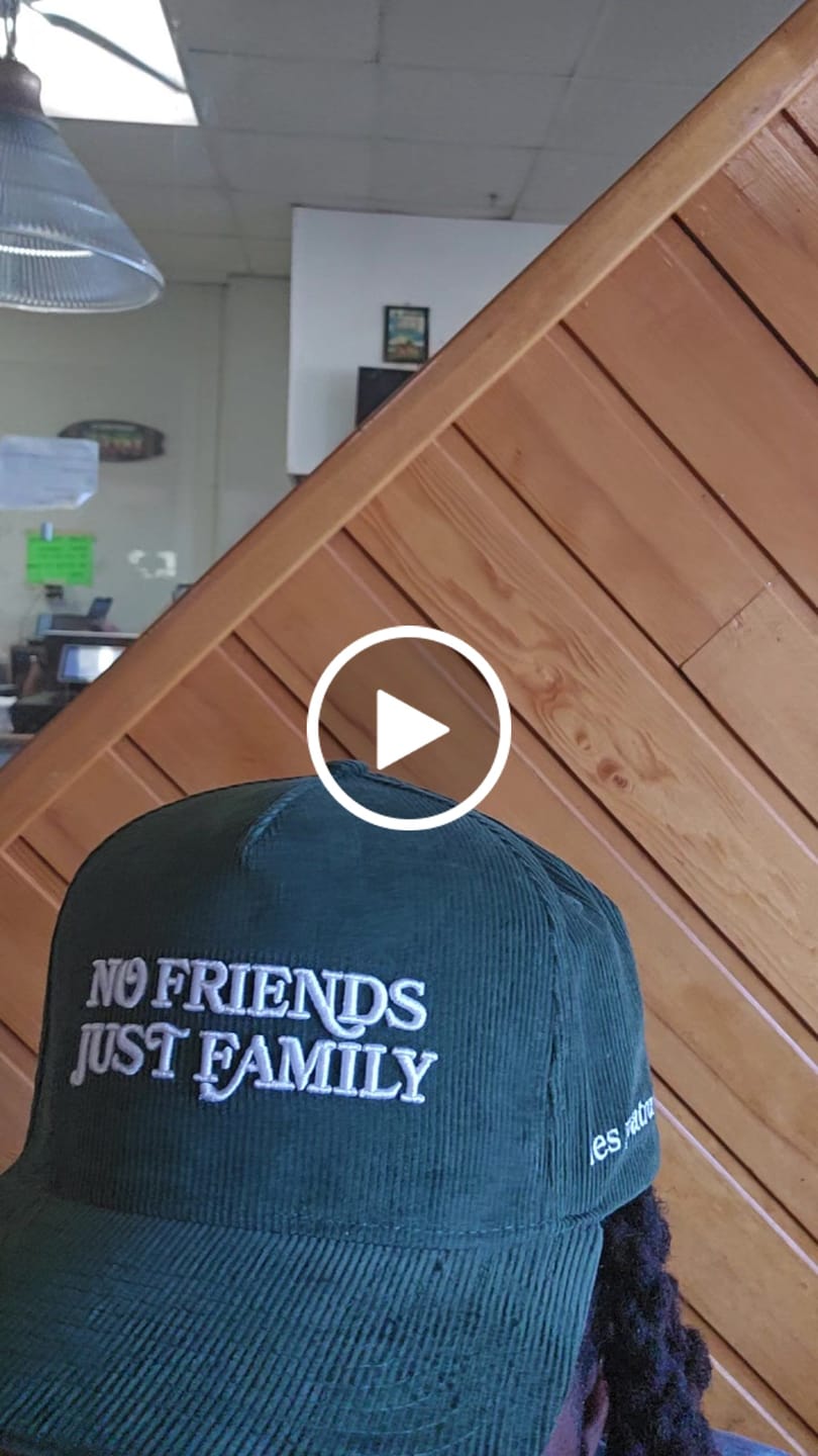 Customer video review of No Friends Just Family - Green Corduroy Cap.