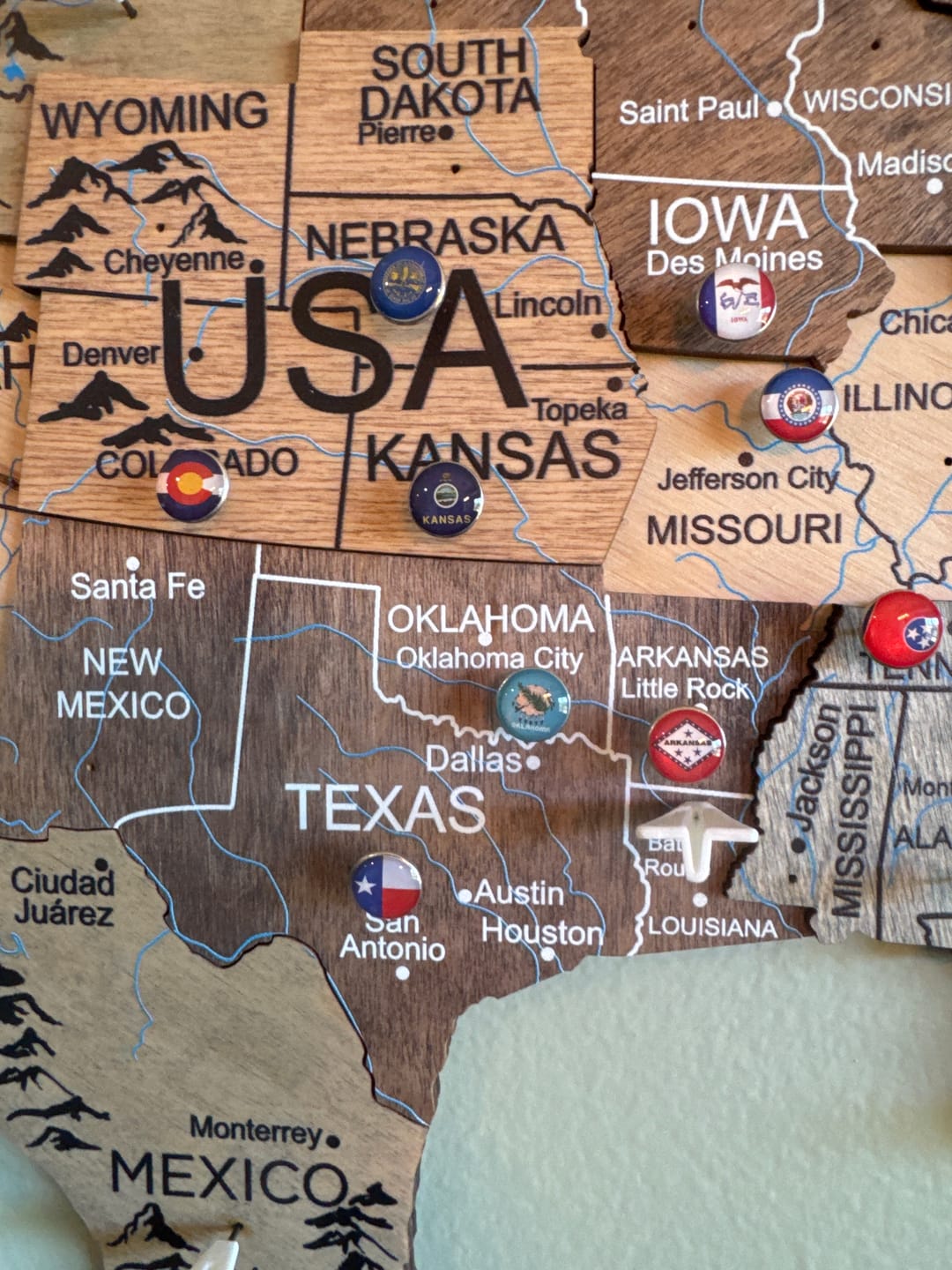 Customer photo review of Flags Push Pins