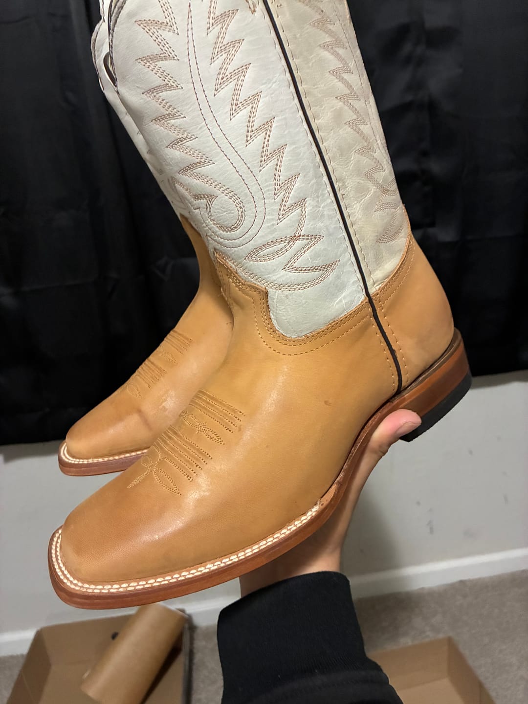 Customer photo review of Cowboy Boot Light Brown