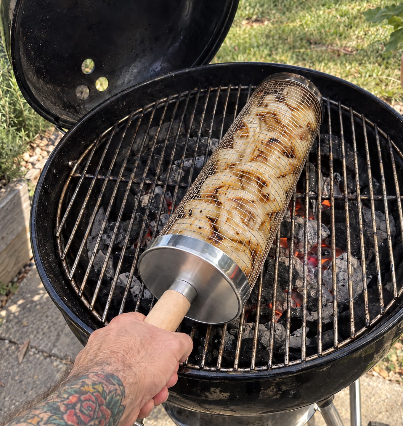 Customer photo review of GRILL MATE ROLLER BASKET