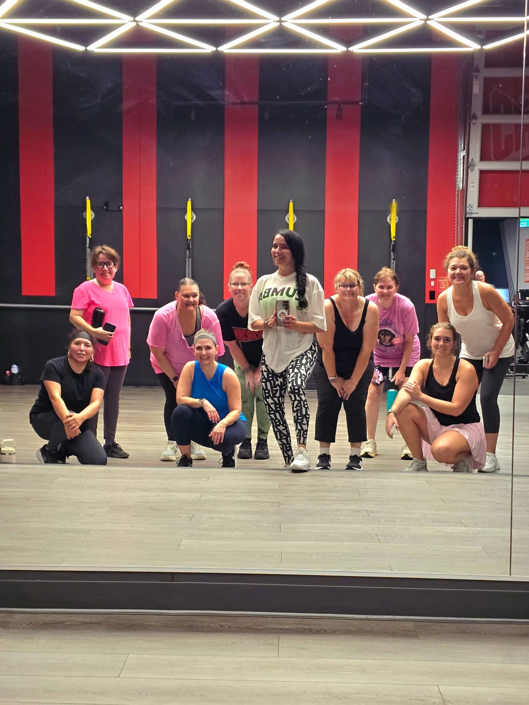 Customer photo review of Zumba Basic Oversized Mesh V-Neck Top - Black