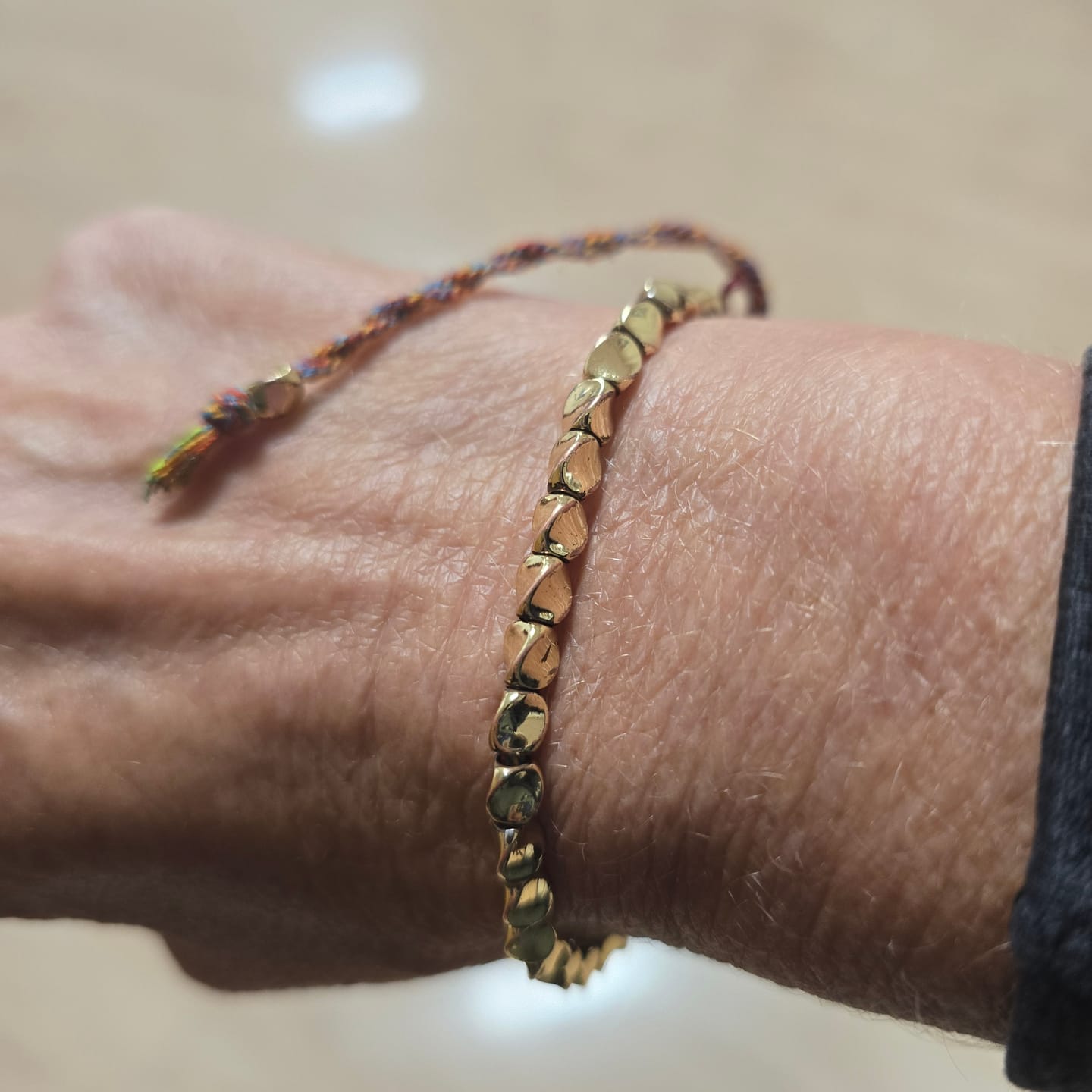 Customer photo review of Tibetan Copper Beads Bracelet