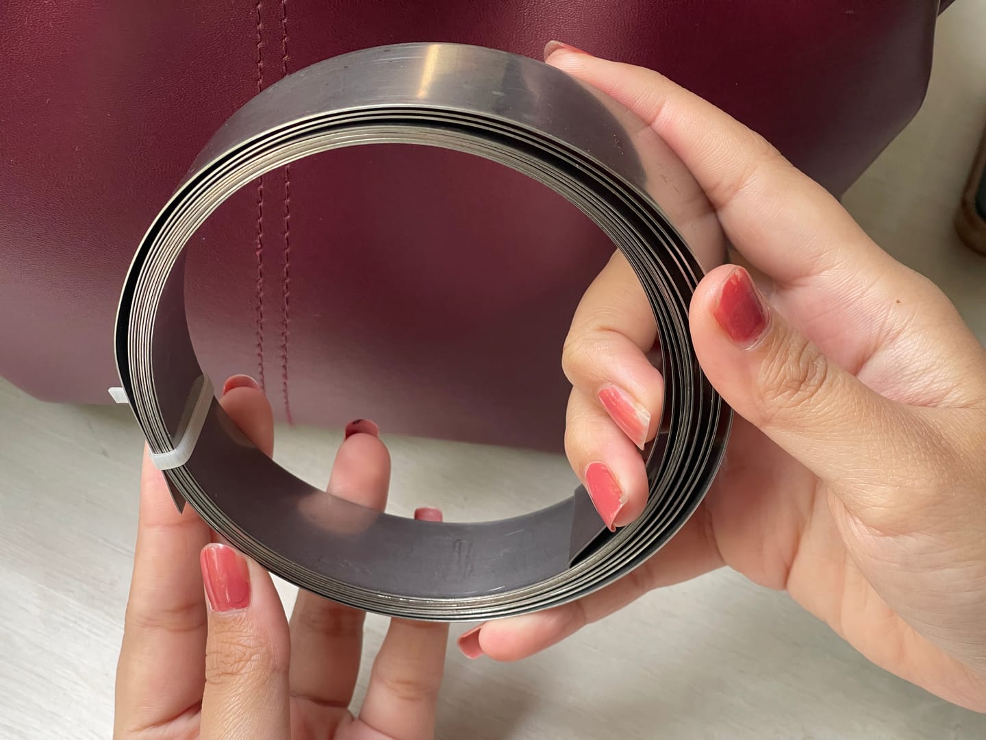 Customer photo review of Stainless Steel Metal Strip – Vastu Remedy for Main Entrance & Door Energy Balance | Ideal for Toilets, Thresholds & Long-term Durability | 1 Thickness | 8-100 Ft Lengths