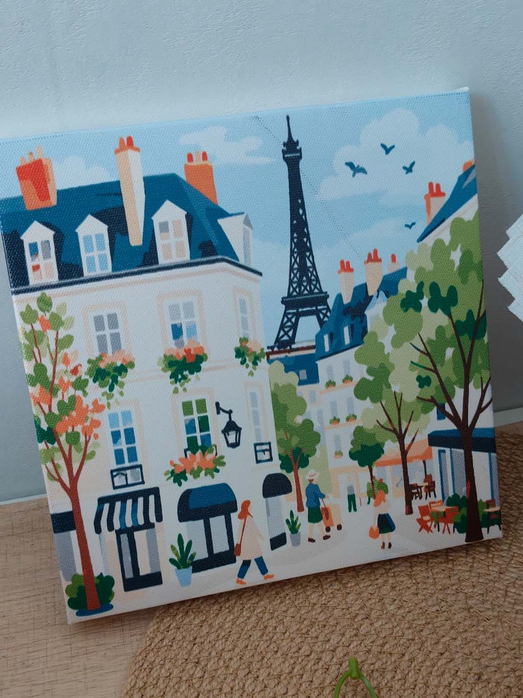Customer photo review of Mini Peinture par Numéros 20x20cm avec cadre Aquarelle rue de Paris
