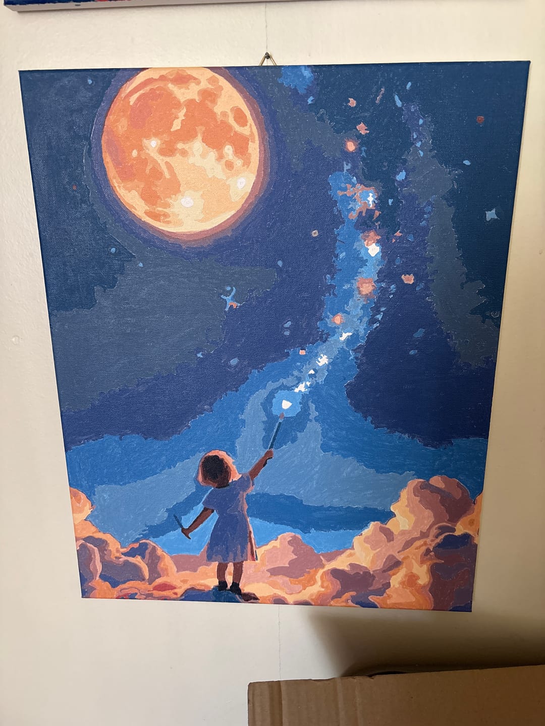 Customer photo review of La niña que tocó las estrellas (Pintura por Números) 40x50 cm