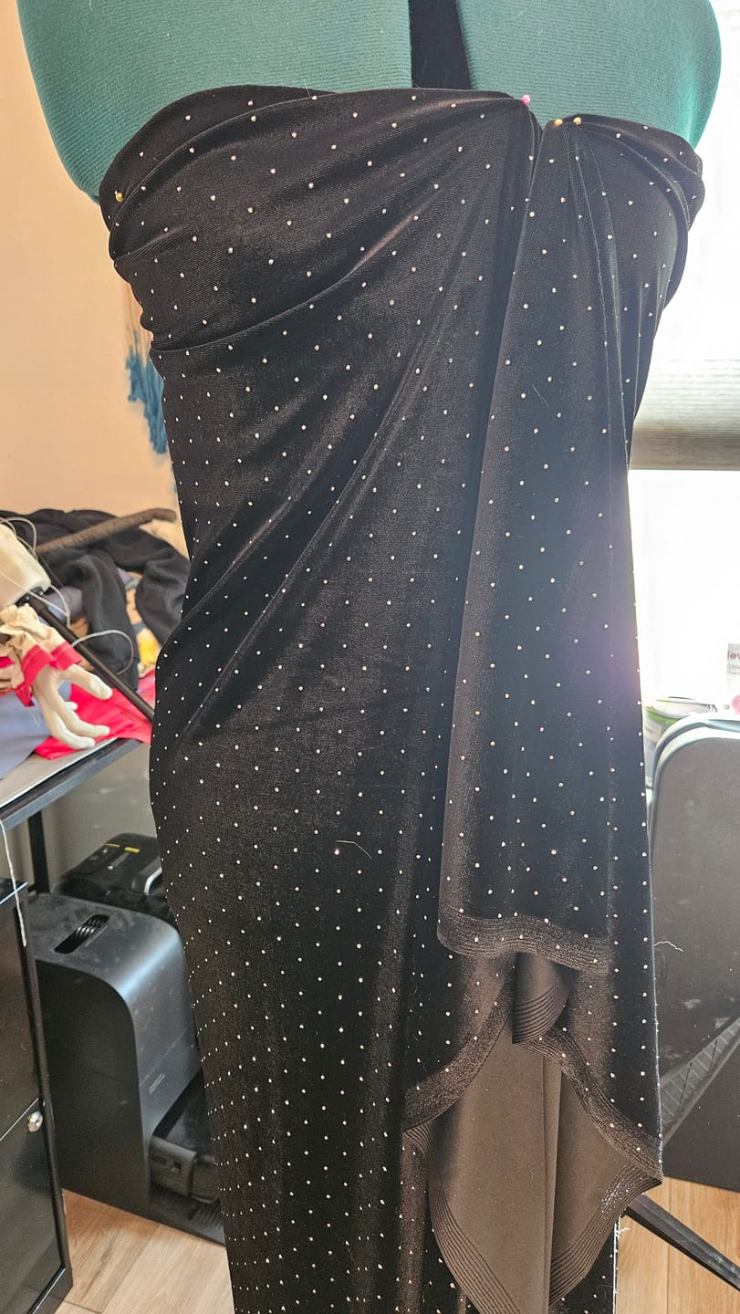 Customer photo review of Stardust Rhinestone Beaded Stretch Velvet