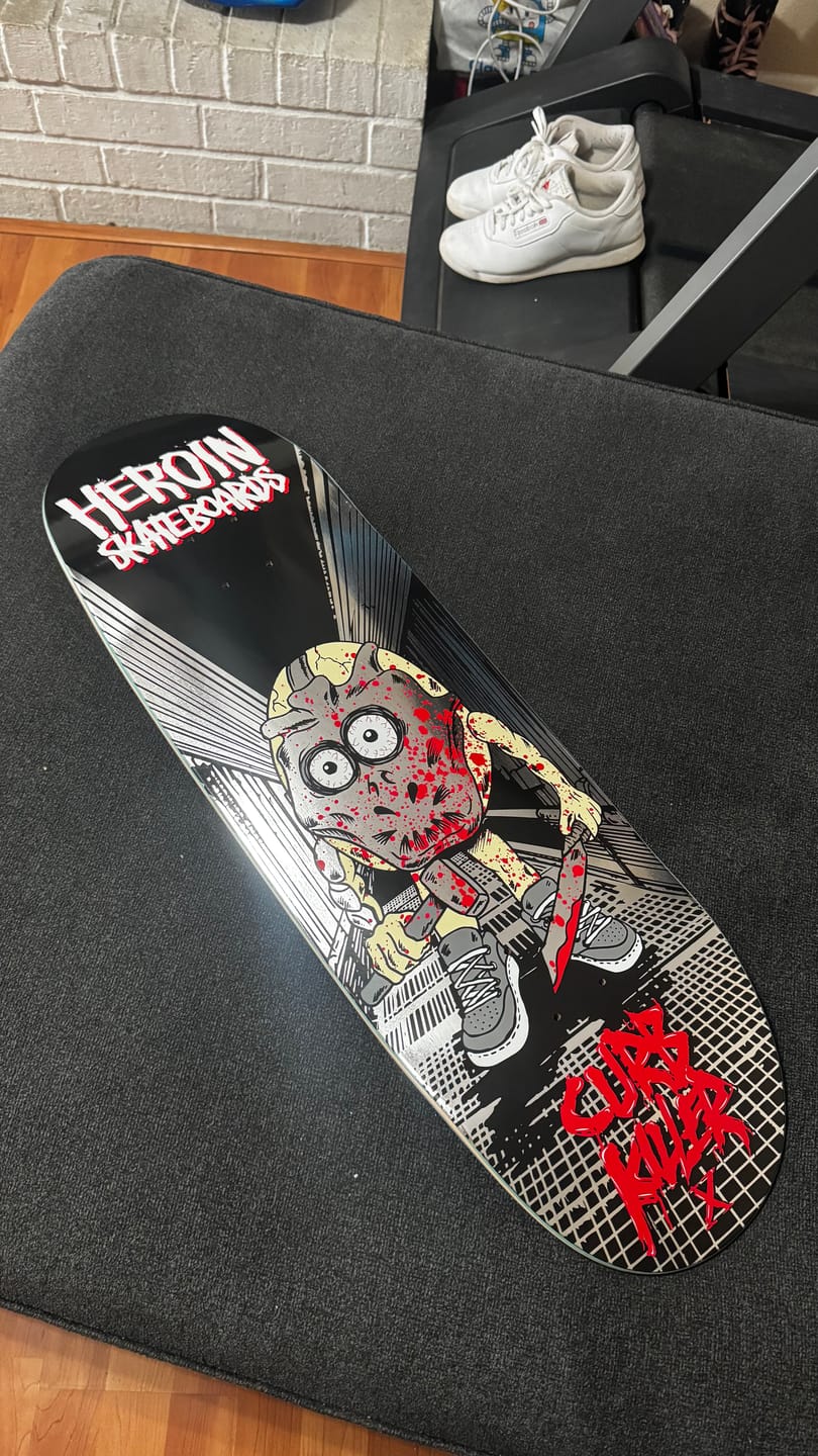 Customer photo review of HEROIN CURB KILLER X 10.0 SKATEBOARD DECK
