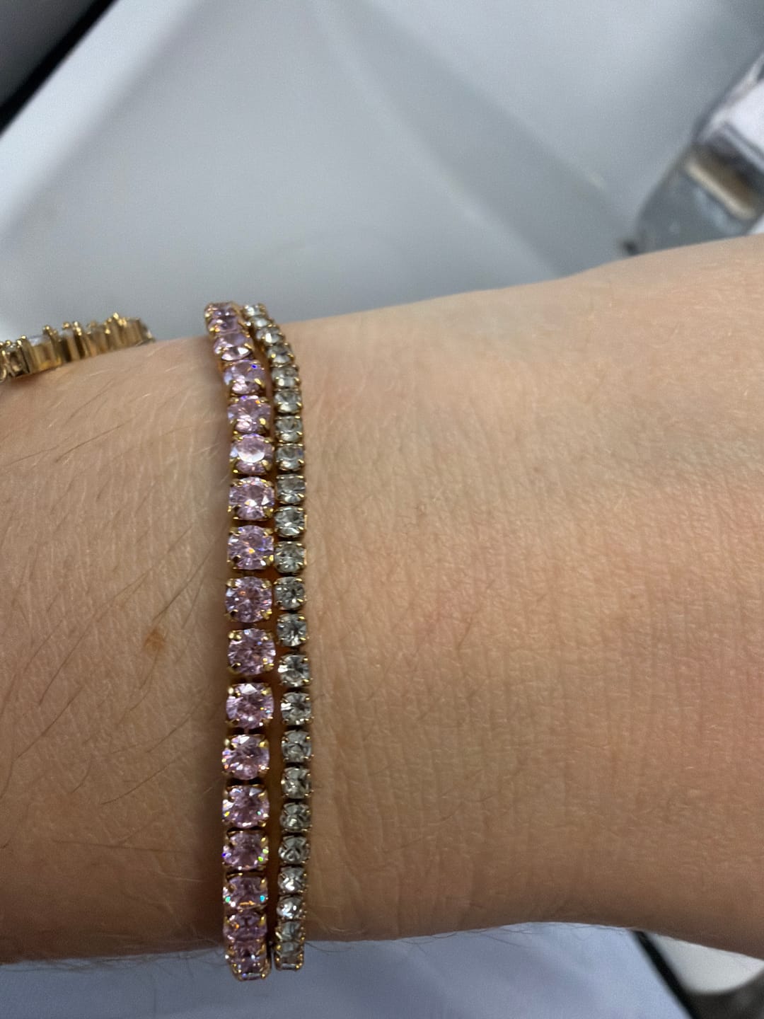 Customer photo review of Pink Tennis Armband