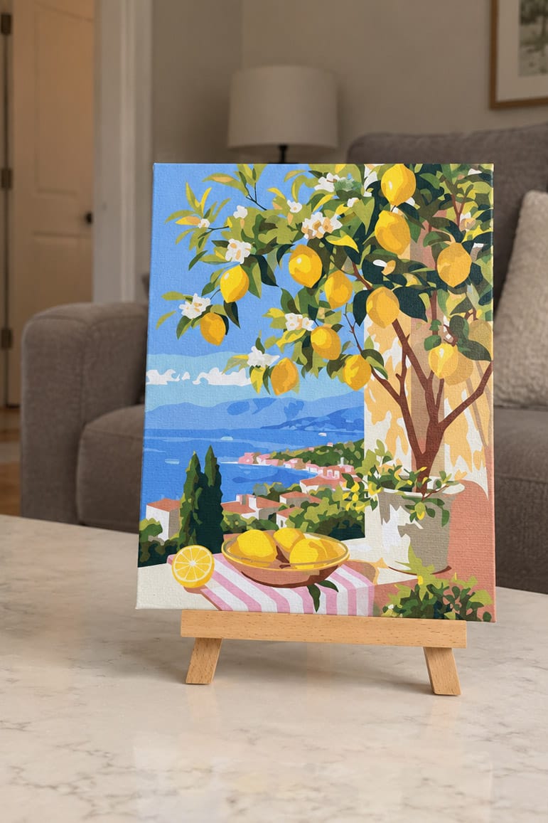 Customer photo review of Coffret Peinture par numéros - Citrons d'Été