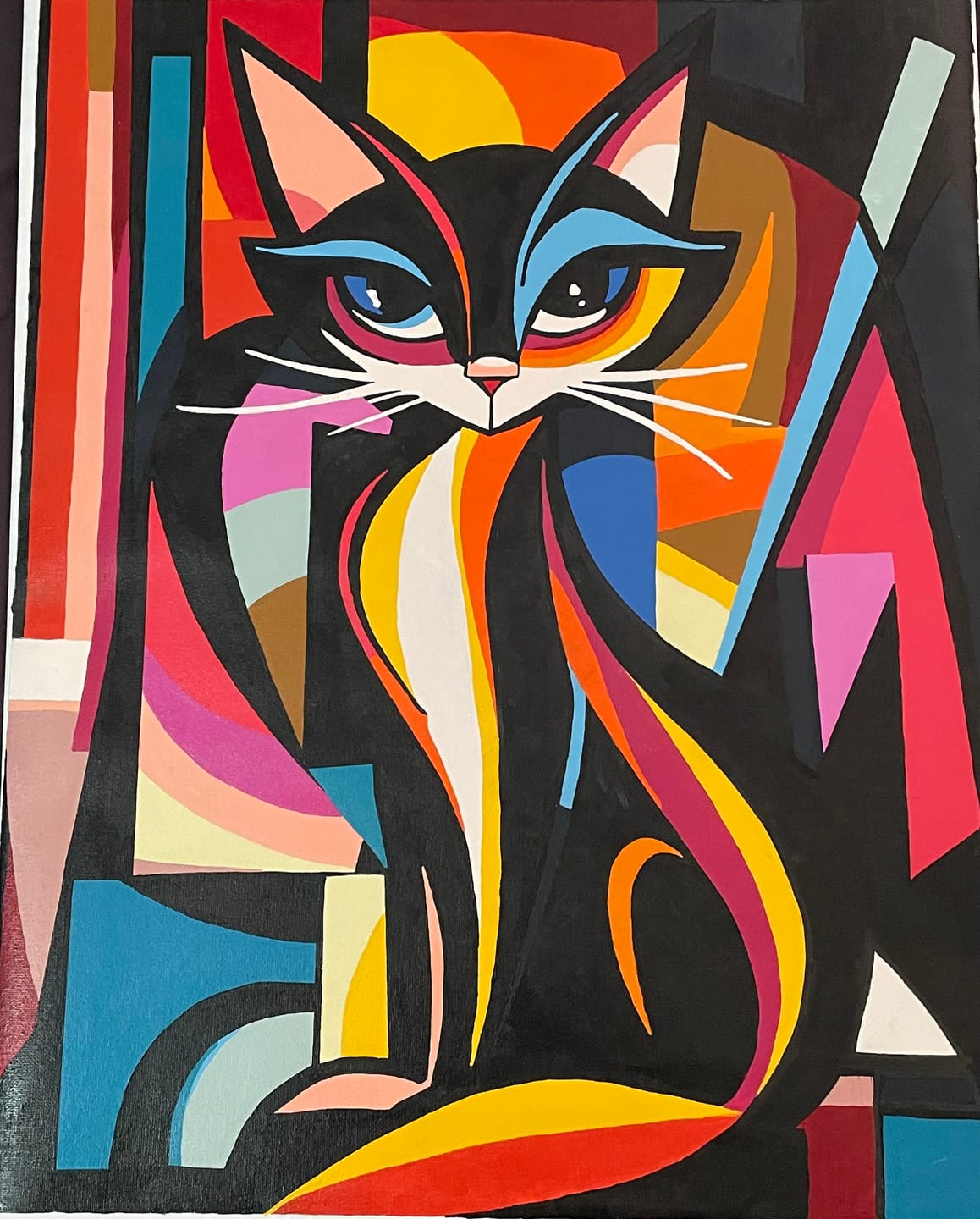 Customer photo review of Chat Abstrait Éclatant