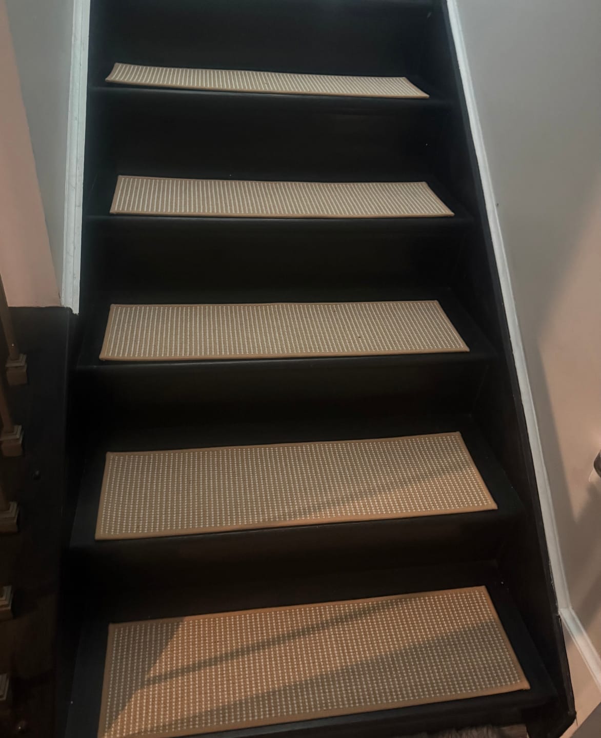 Customer photo review of Jute Non-Slip Stair Treads - Beige/White