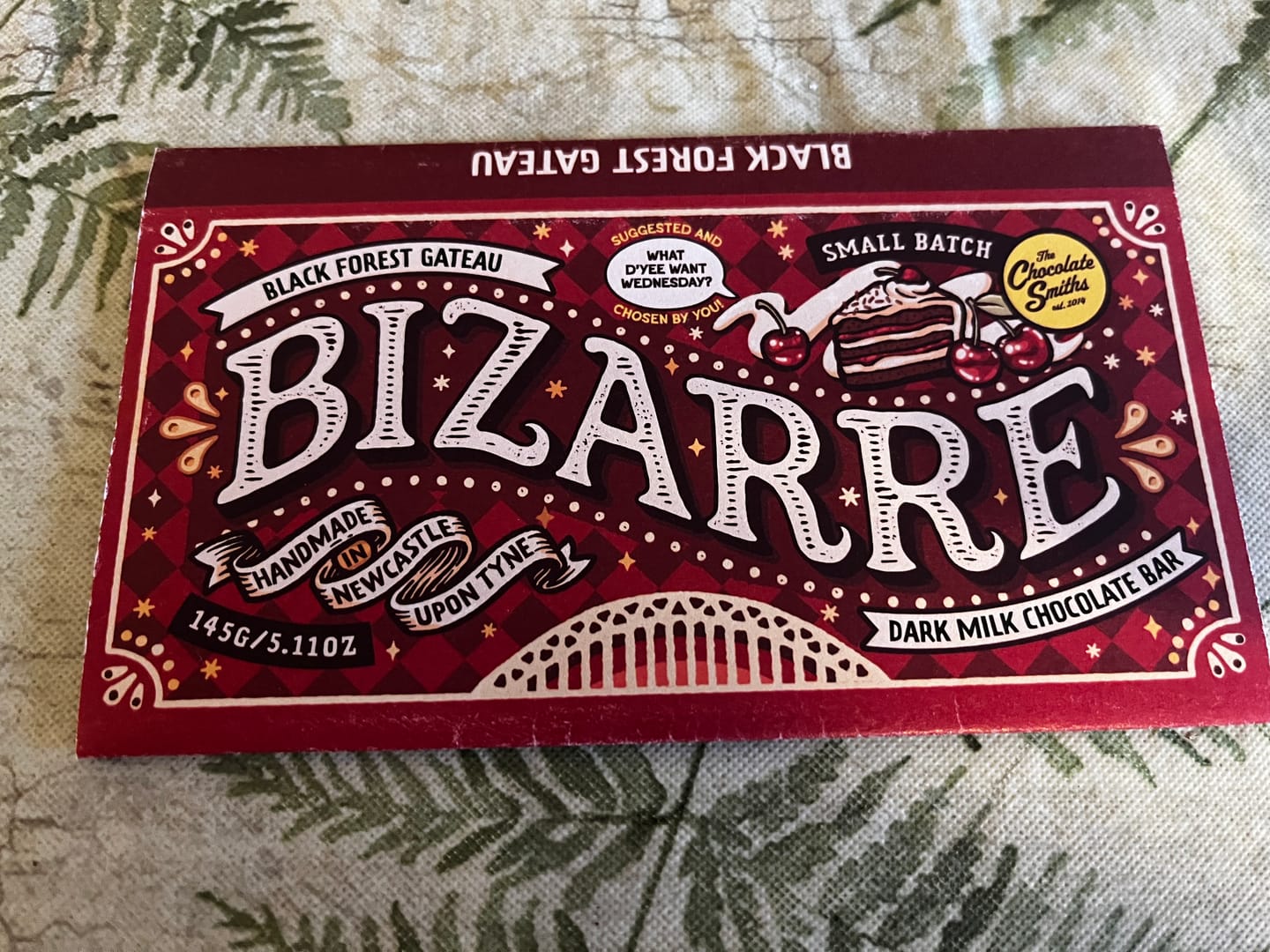 Customer photo review of Wonky Black Forest Gateau inspired chocolate bar 145g