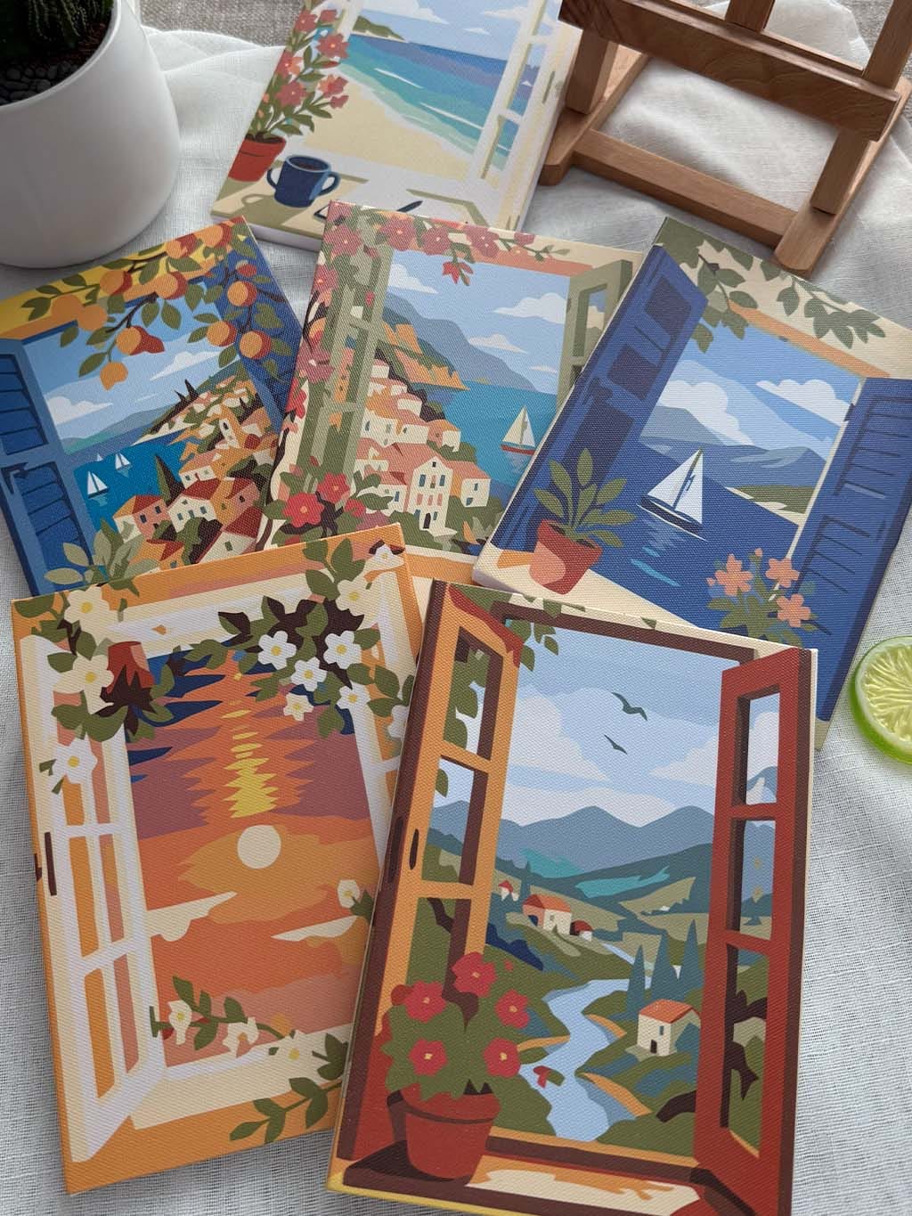 Customer photo review of Mini Peinture par numéros 15x20cm (6 pièces) - Fenêtres sur l’océan