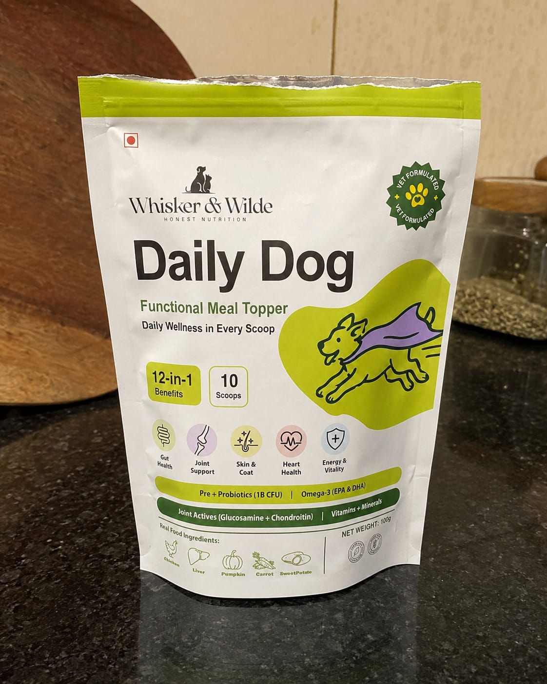 Customer photo review of Daily Dog Topper · 12-in-1 Vital Benefits
