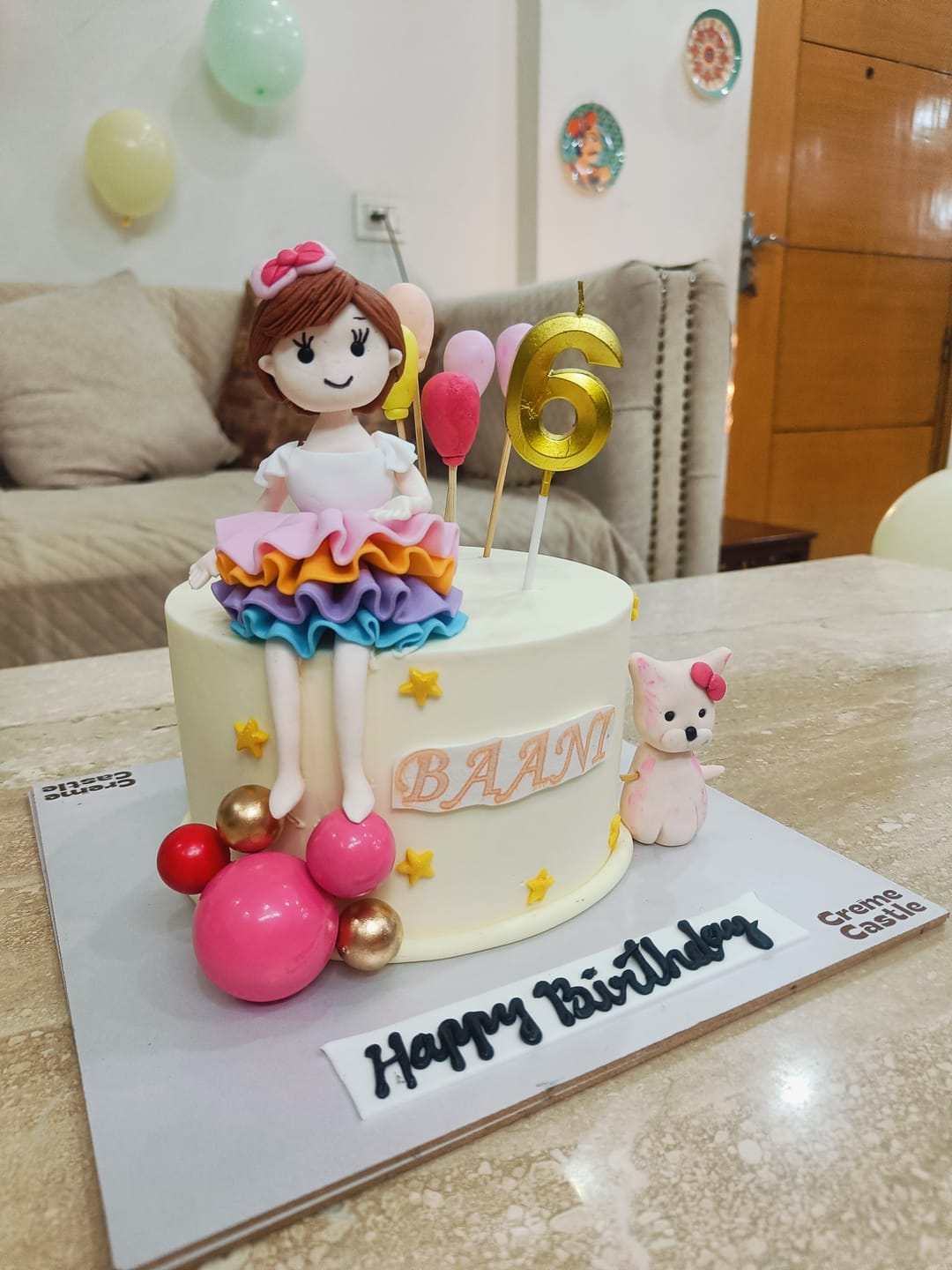 Customer photo review of Girl with balloons Cake