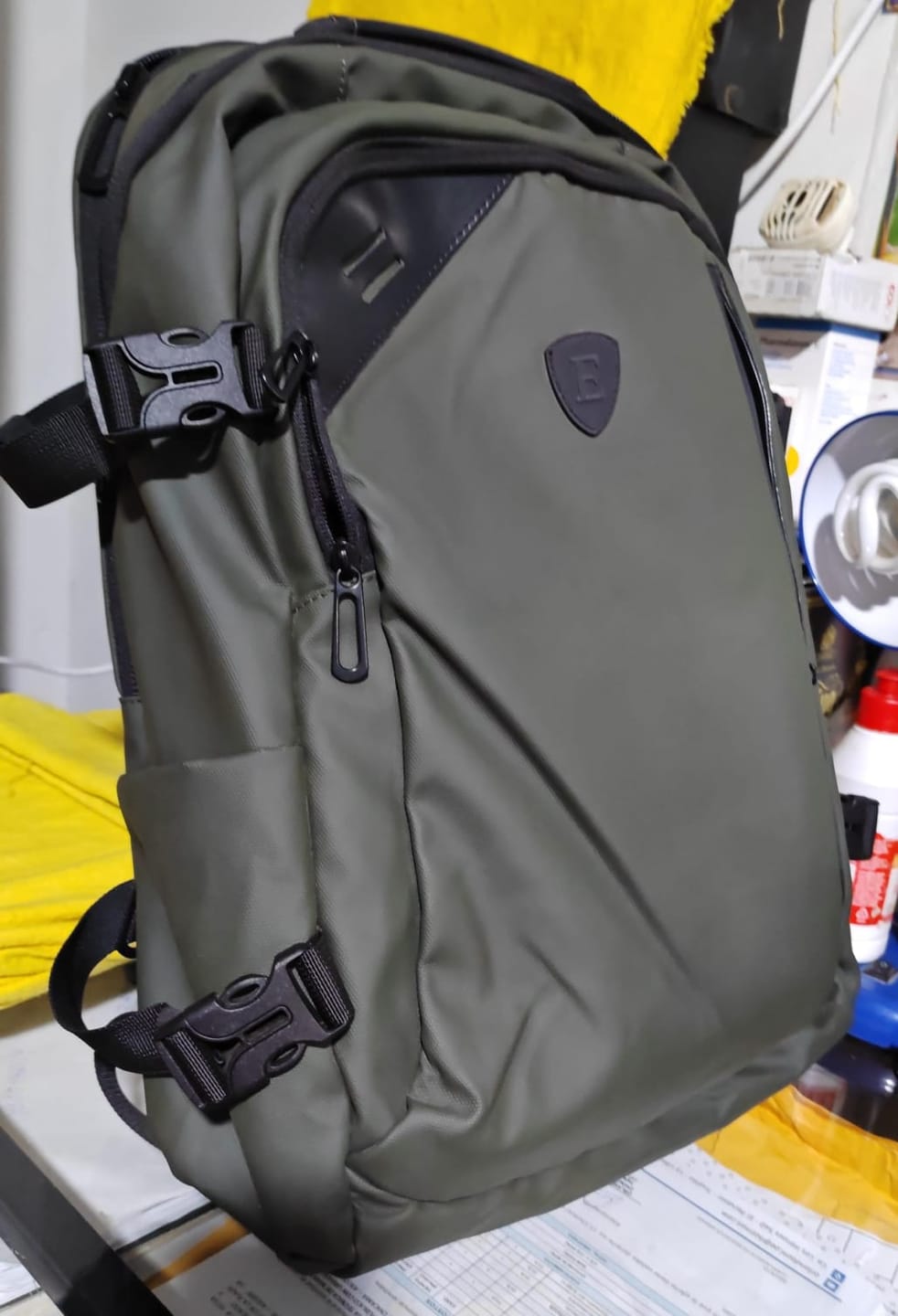 Customer photo review of Tech Backpack Green