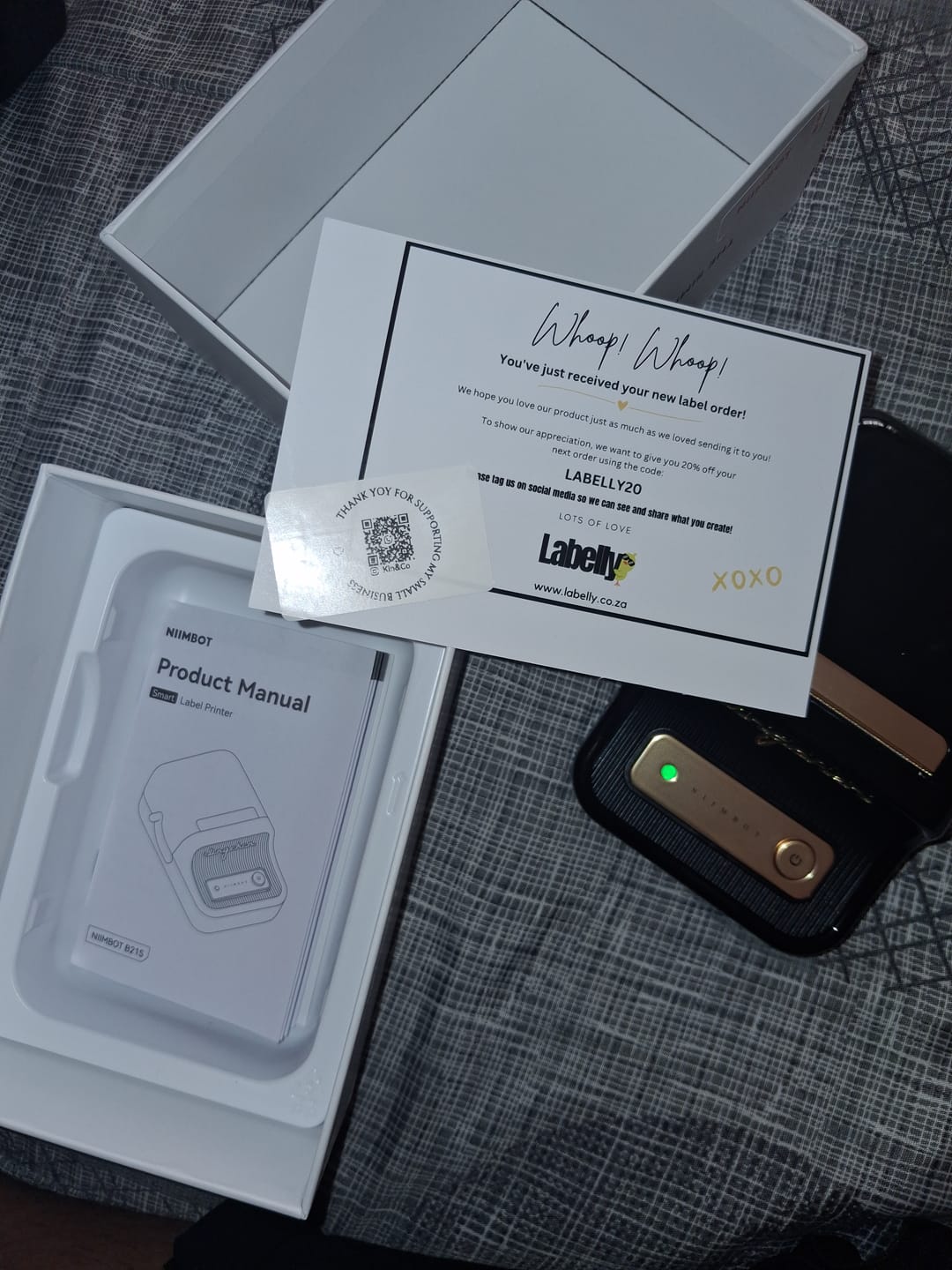 Customer photo review of The Business Label Printer + Free Roll of 230 White Labels