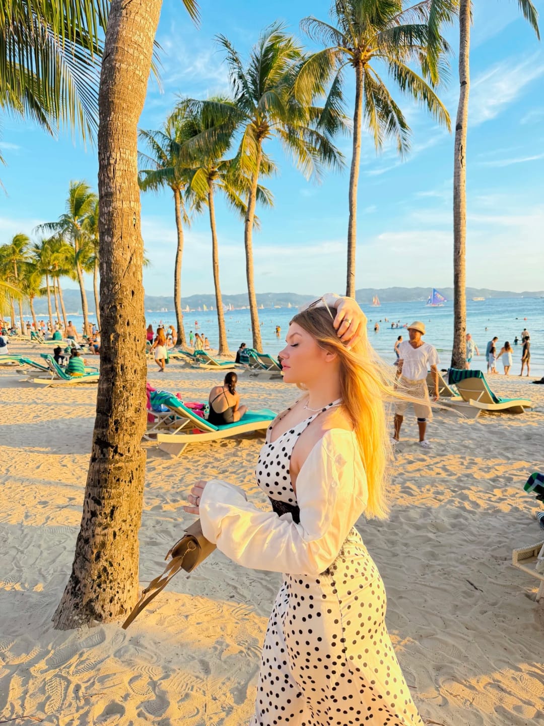 Customer photo review of Women's Polka-Dot Halter Maxi Dress with Lace Waist