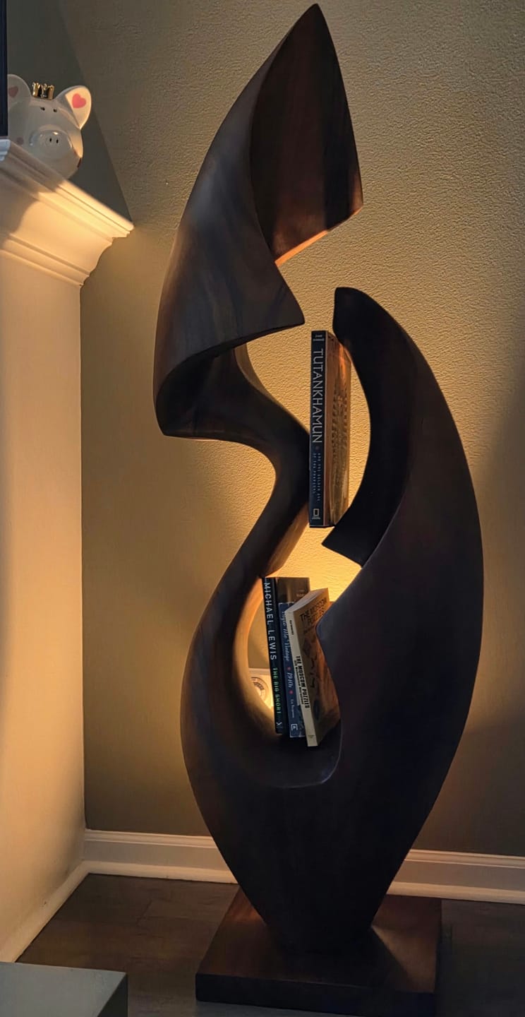 Customer photo review of Flowing Dual Form Floor Sculpture With Open Carved Core
