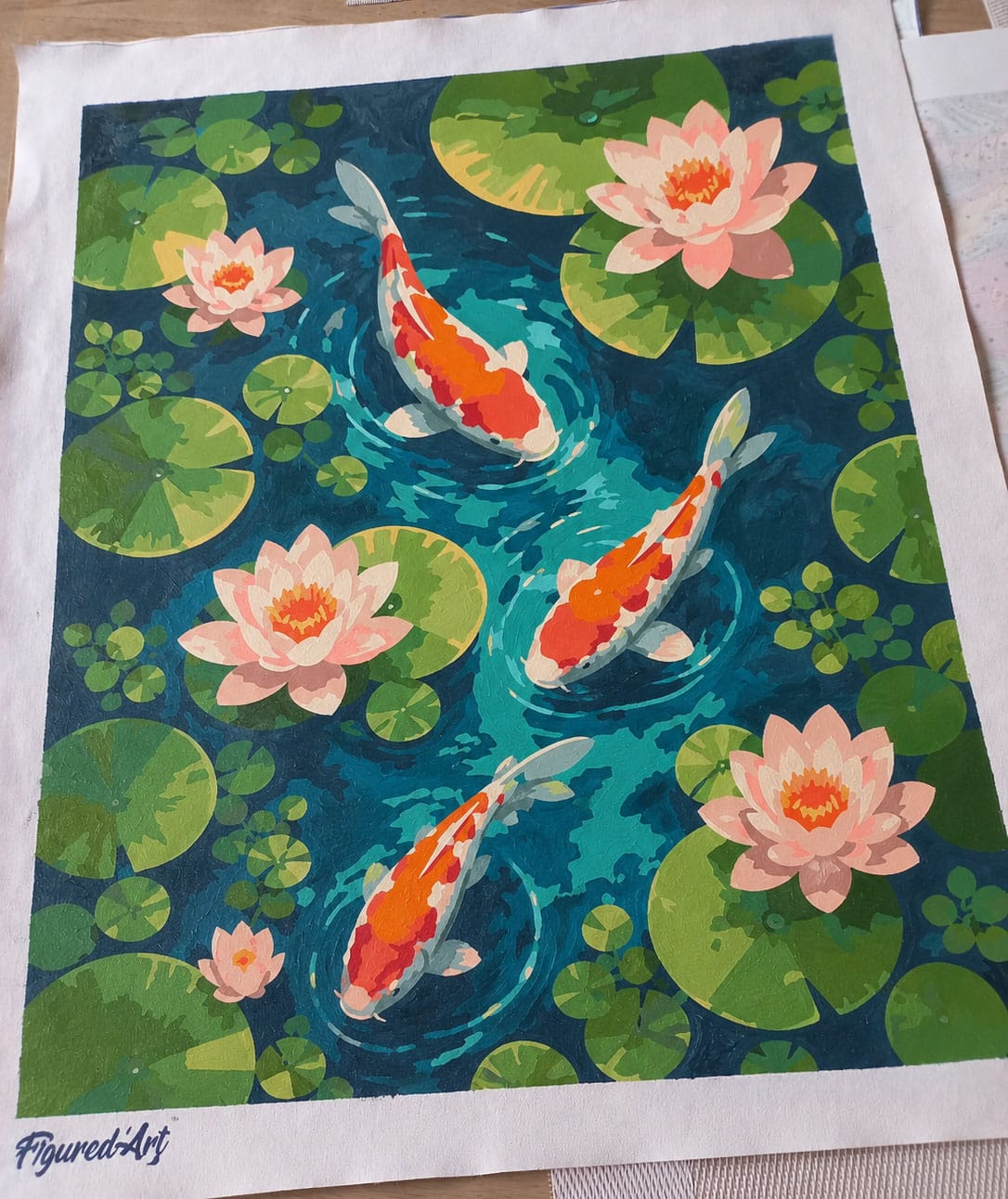 Customer photo review of Étang de carpes koï et de lotus