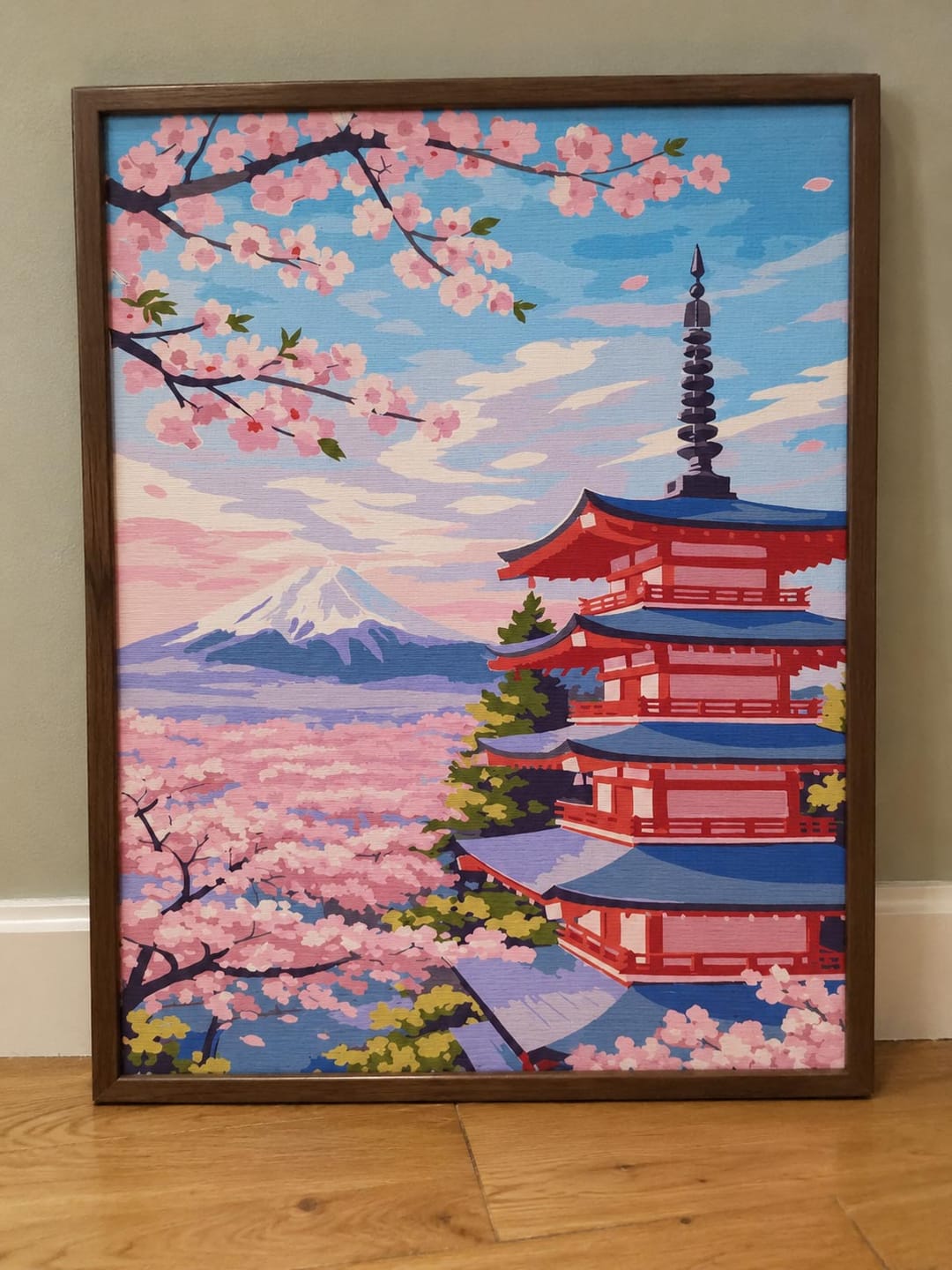 Customer photo review of Coffret Peinture par numéros - Pagode du Mont Fuji
