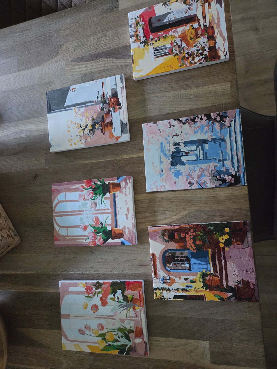 Customer photo review of 6 Mini Paintings | Kleurrijke deuren set