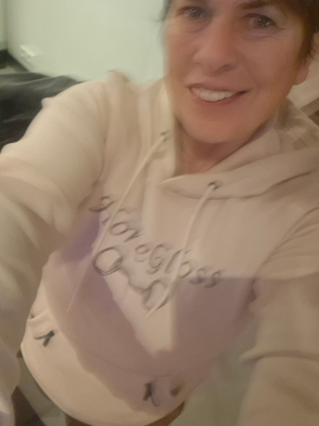 Customer photo review of CHARLOTTE - HOODIE | CREME BLACK CRYSTALS