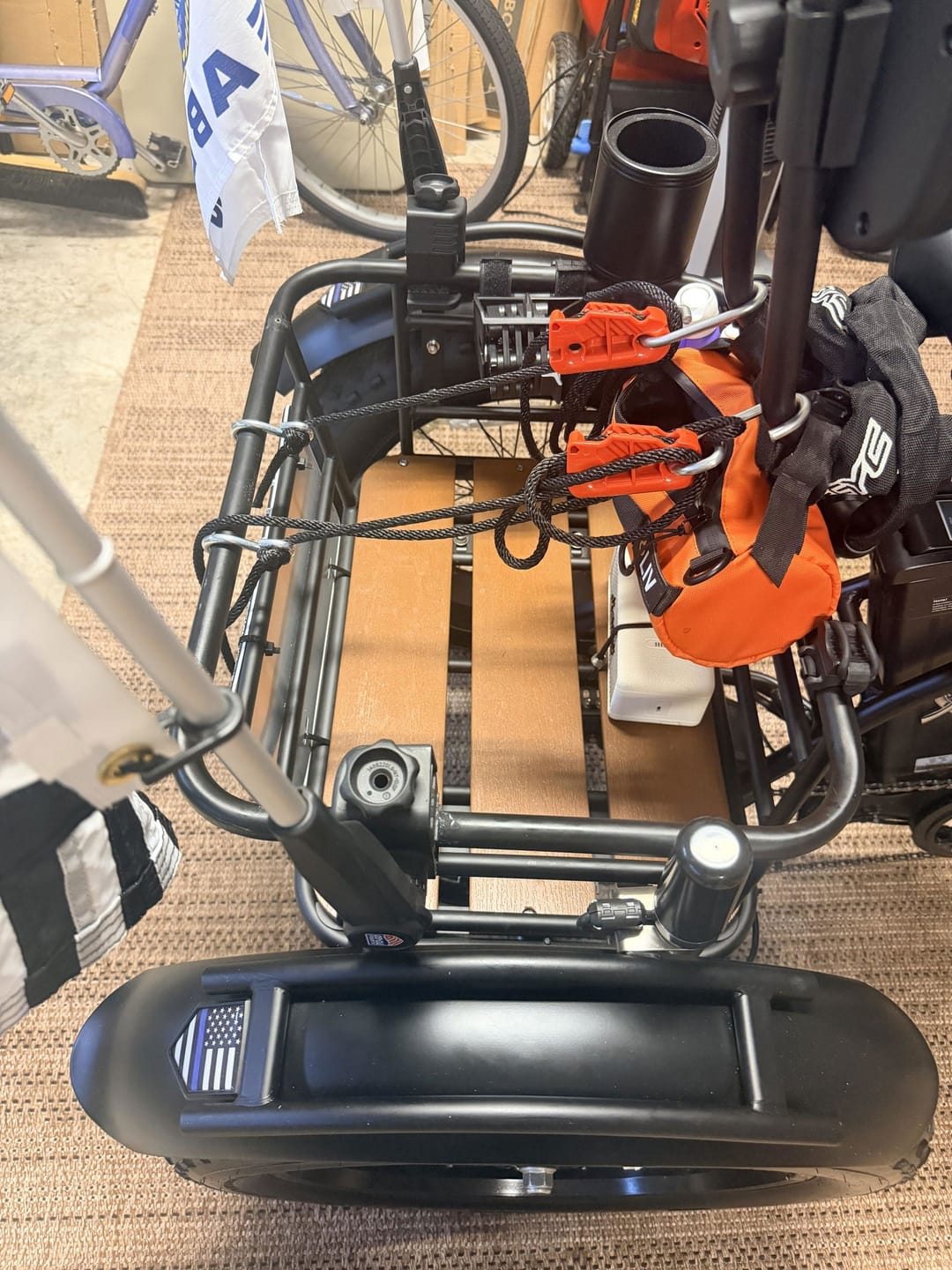 Customer photo review of Self-Locking Rope Tie-Down — 15 Foot, Orange