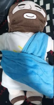 Customer photo review of Breathing Jesus Plush for Sleep Better