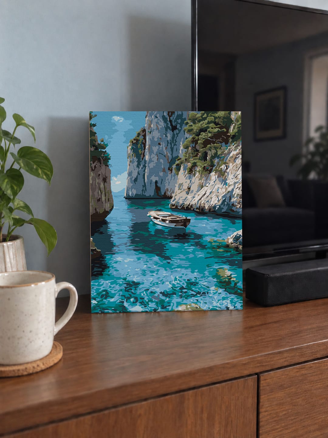 Customer photo review of Coffret Peinture par numéros - Crique bleue paisible