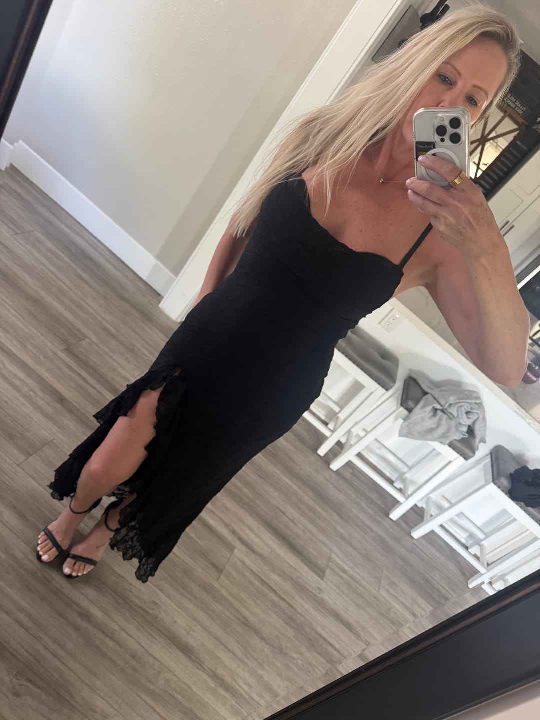 Customer photo review of Rosyne Lace Drape Maxi Dress - Black