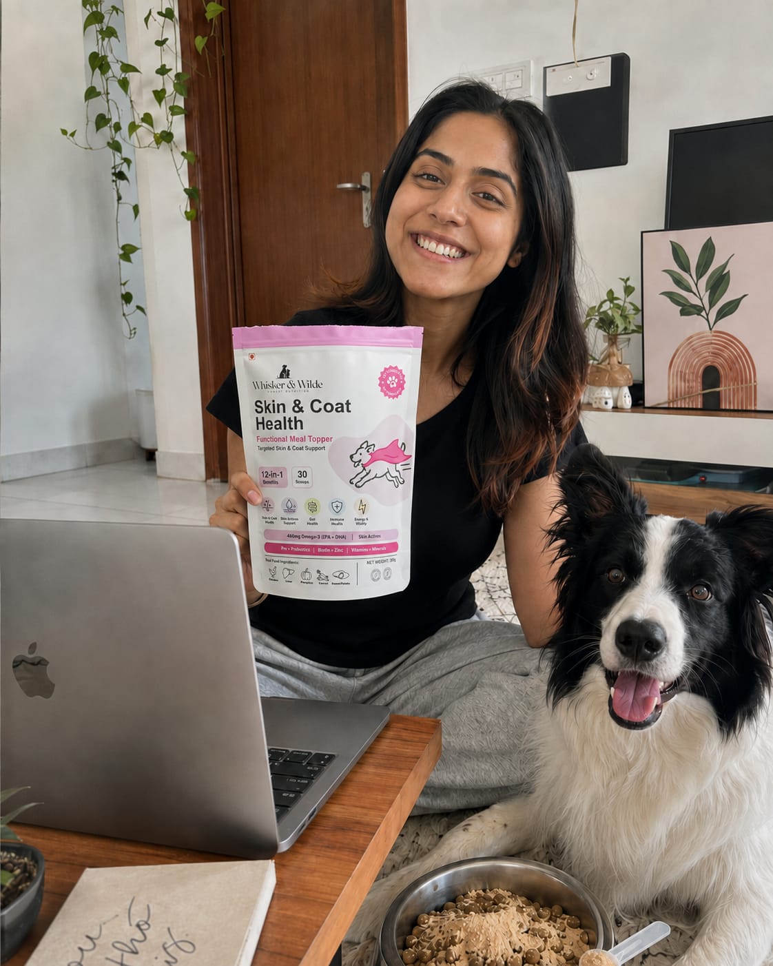 Customer photo review of Skin & Coat Dog Topper · 460mg Omega-3 for Dull Coat, Itchy Skin & Shedding