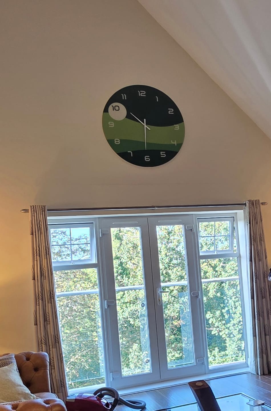 Customer photo review of Green Layers - Glass Wall Clock