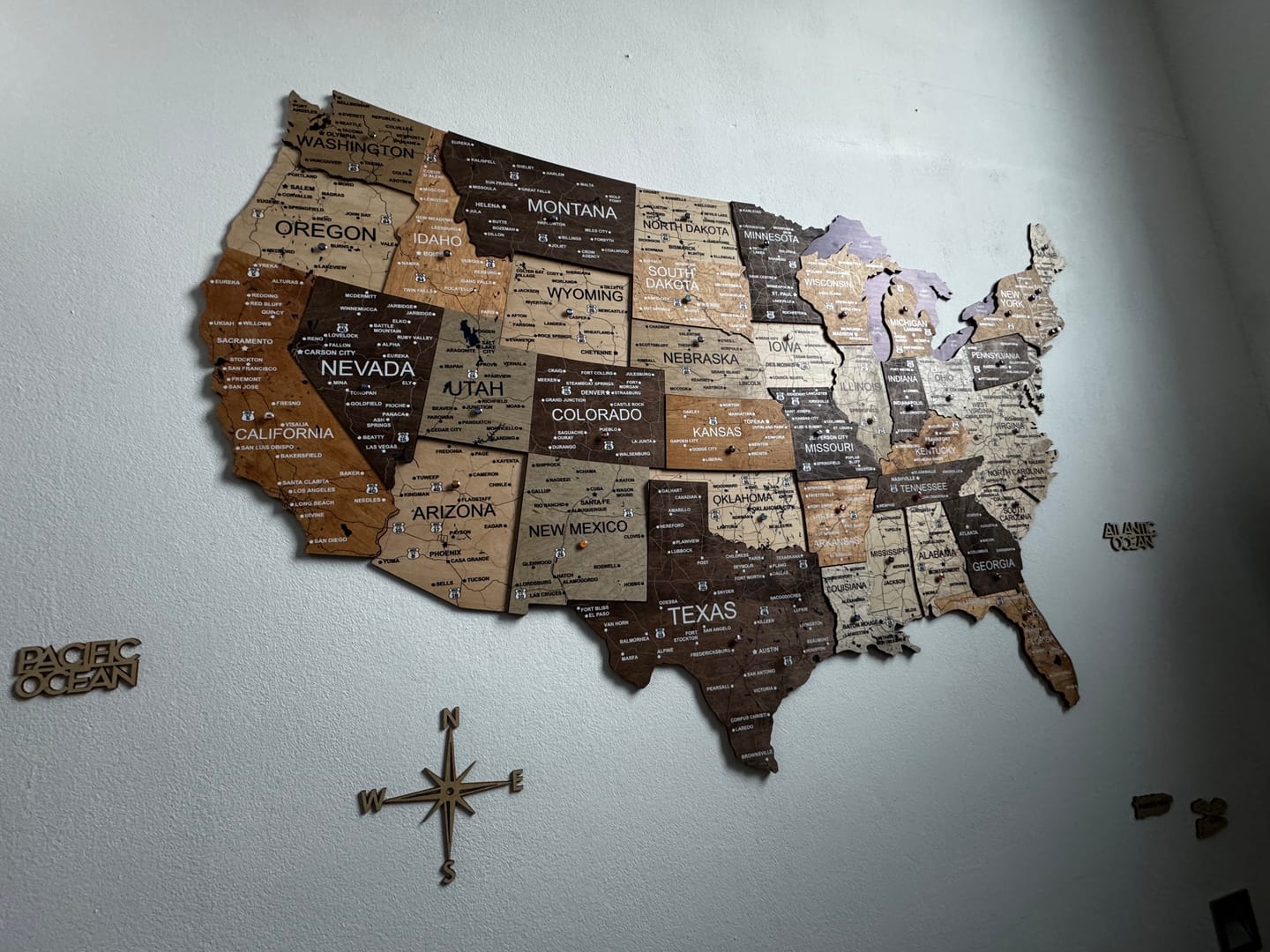 Customer photo review of Wooden 3D Map of USA - Multicolor