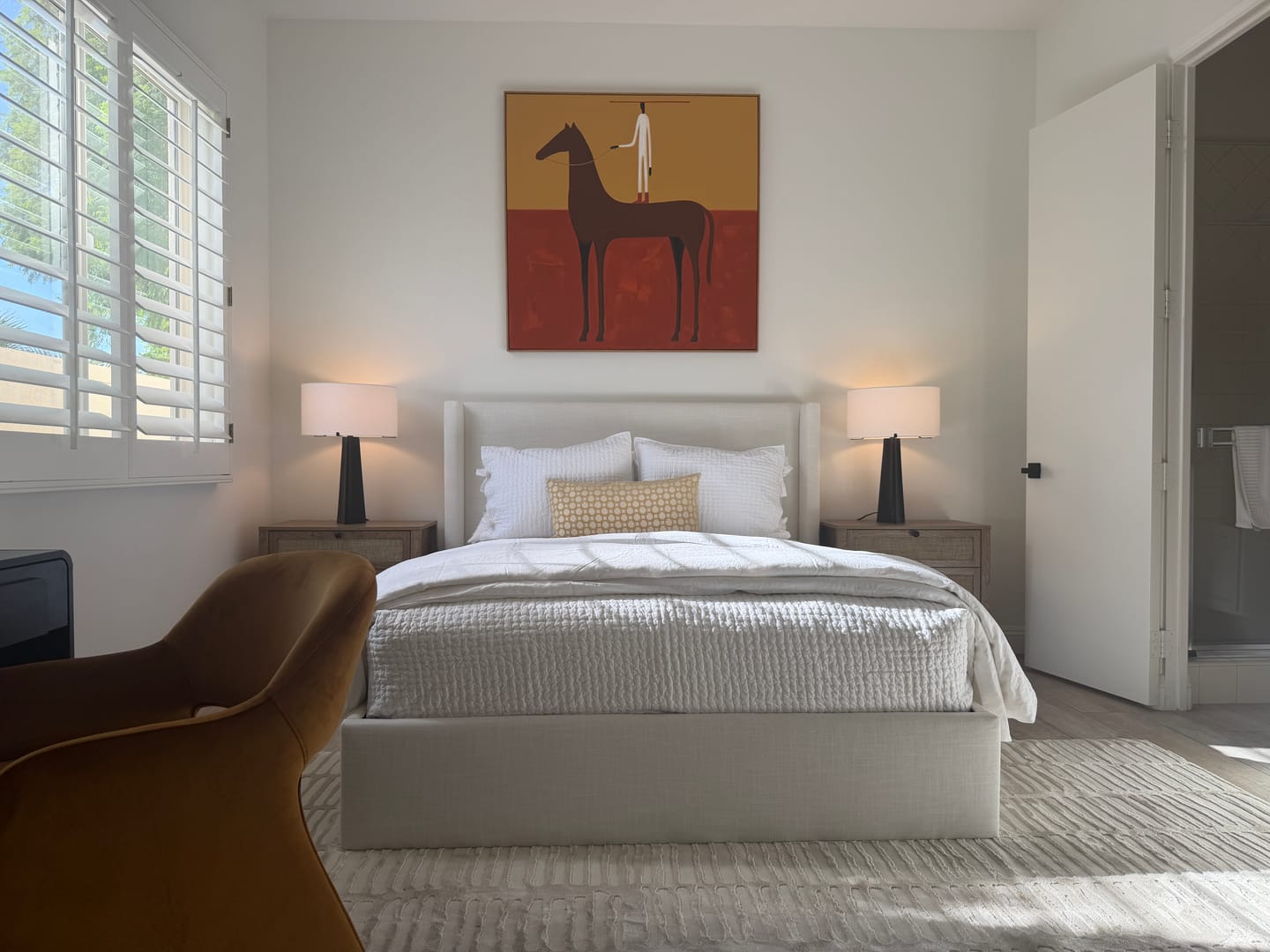 Customer photo review of Standing Tall – Vintage Americana Figure on Horseback Folk Art Painting | Minimalist Western Living Room Art