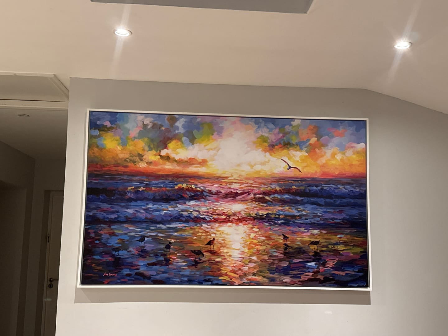 Customer photo review of Sunset Beach Embrace Canvas Print