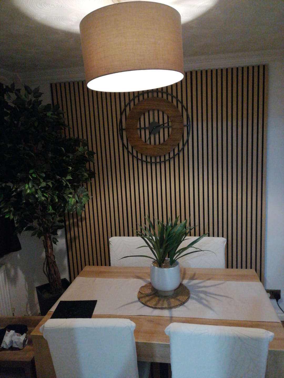 Customer photo review of Acoustic Slat Wall Panels Wooden Decorative Wall Panels Natural Oak Premium 2.4m x 0.6m