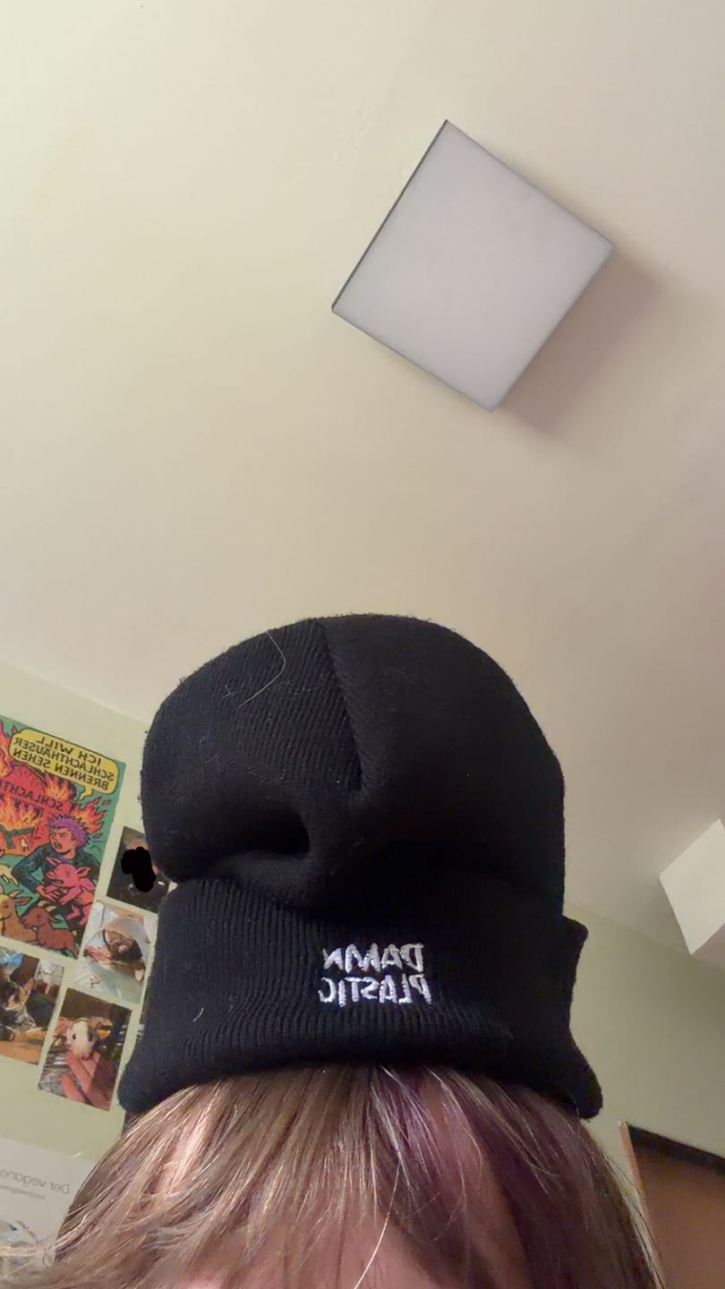Customer photo review of BEANIE #DAMNPLASTIC