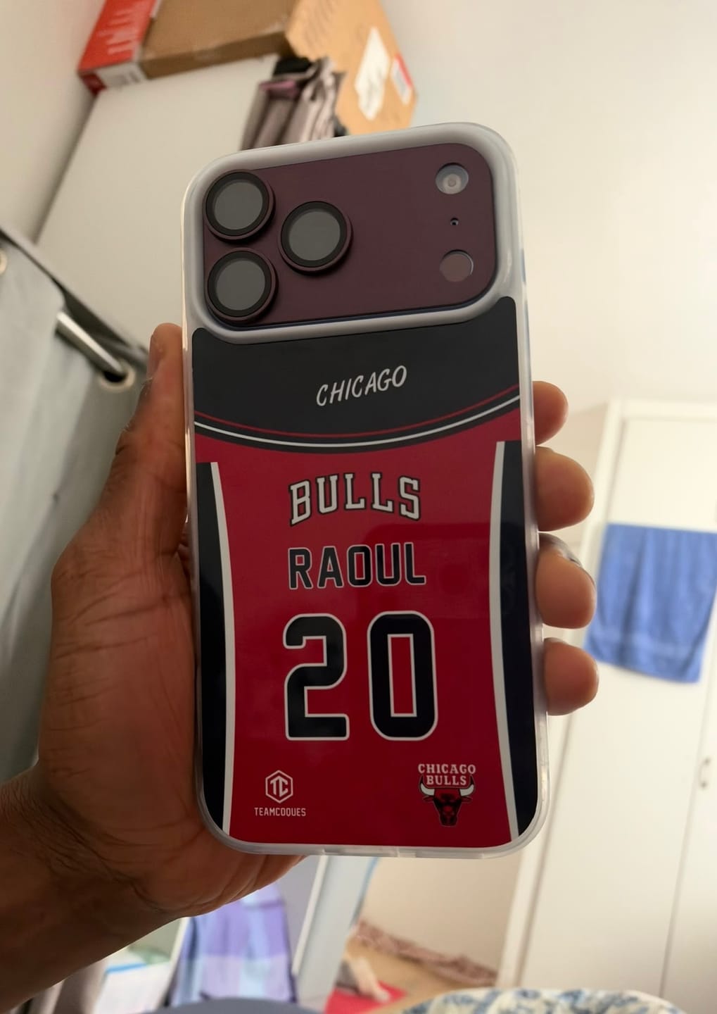 Customer photo review of Coque basket NBA CHICAGO BULLS personnalisable - TEAMCOQUES