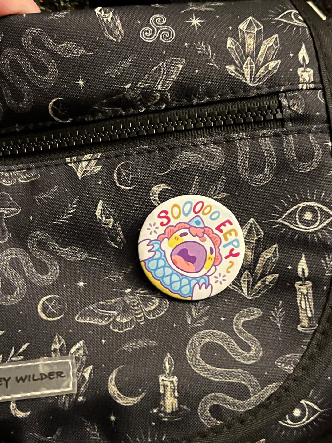 Customer photo review of Eepy Clown Button